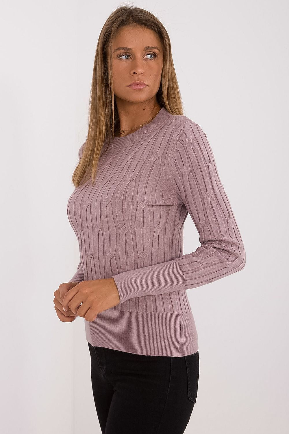 Elegant Casual Women's Sweater - Soft Viscose, Nylon & Polyester Blend, Round Neck, Long Sleeves