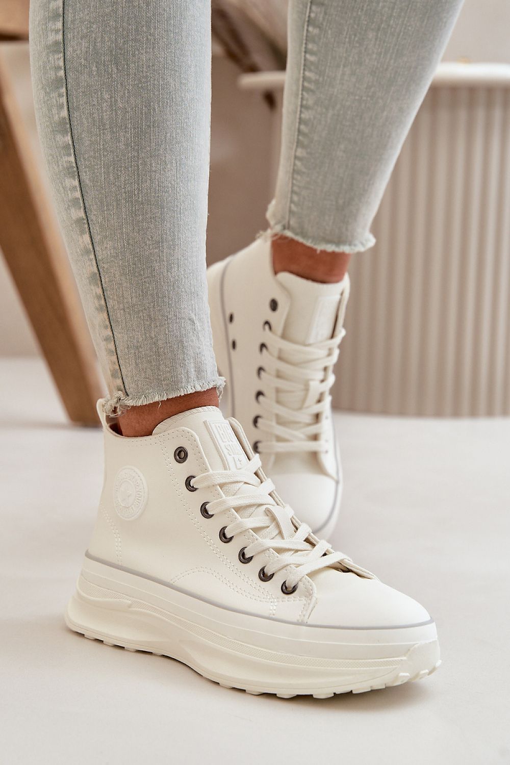 Elevate Your Look with Big Star Women's PU Sneakers - 4.5Cm Platform, Timeless Style, Ultimate Comfort
