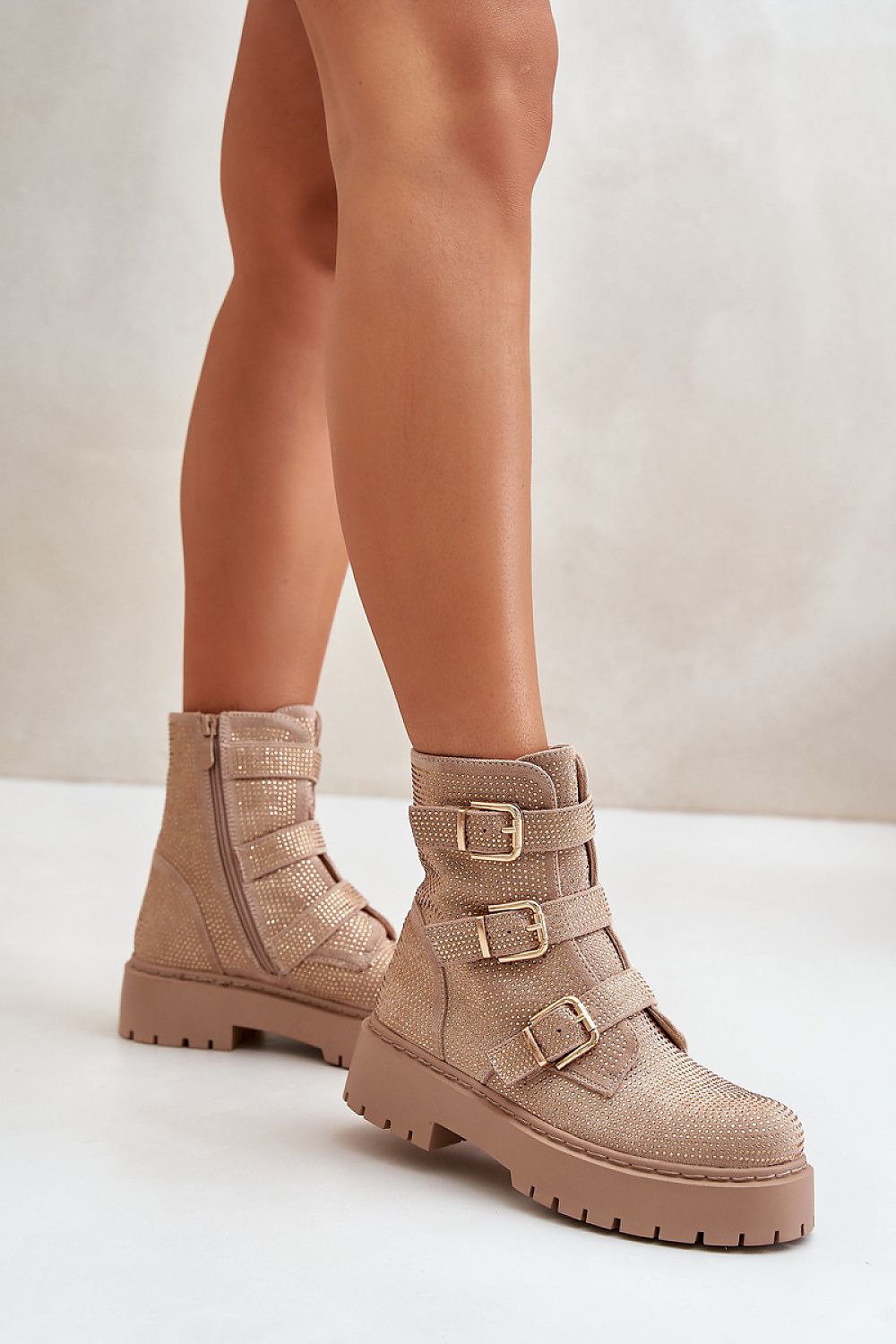 Luxury Women's Ankle Boots with Adjustable Straps, Zipper Fastening, 16 cm Upper Height