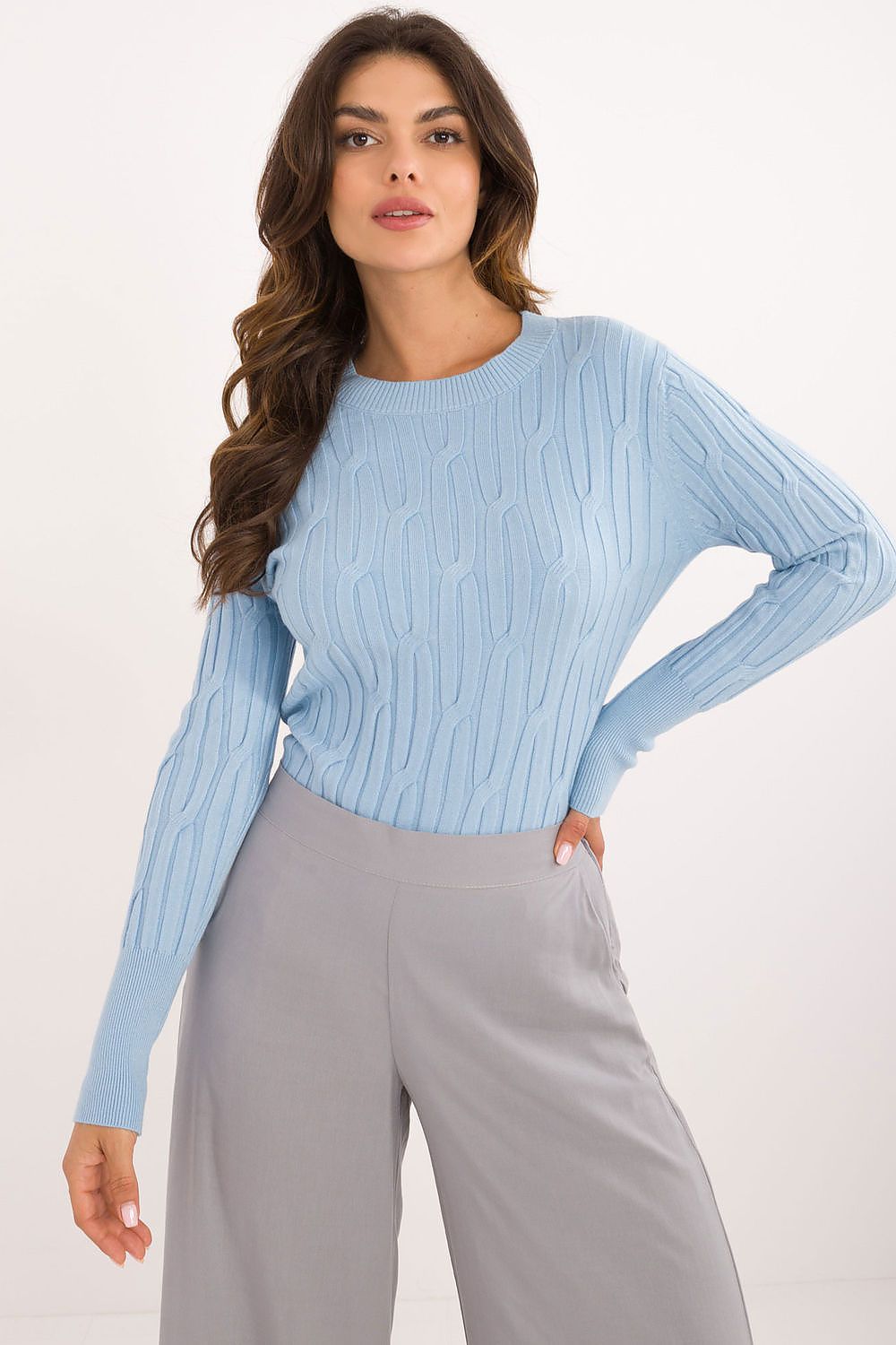 Elegant Casual Women's Sweater - Soft Viscose, Nylon & Polyester Blend, Round Neck, Long Sleeves