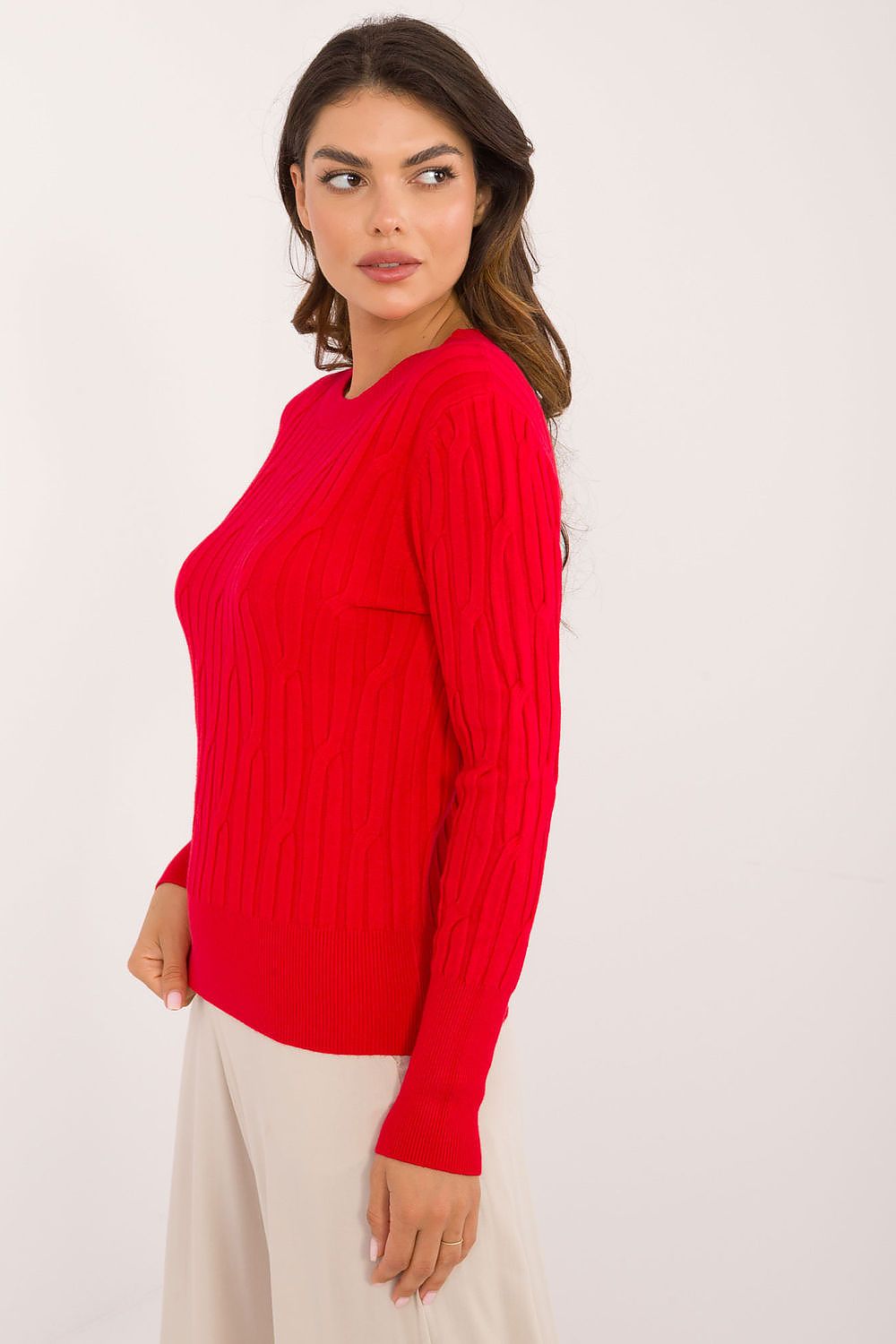 Elegant Casual Women's Sweater - Soft Viscose, Nylon & Polyester Blend, Round Neck, Long Sleeves