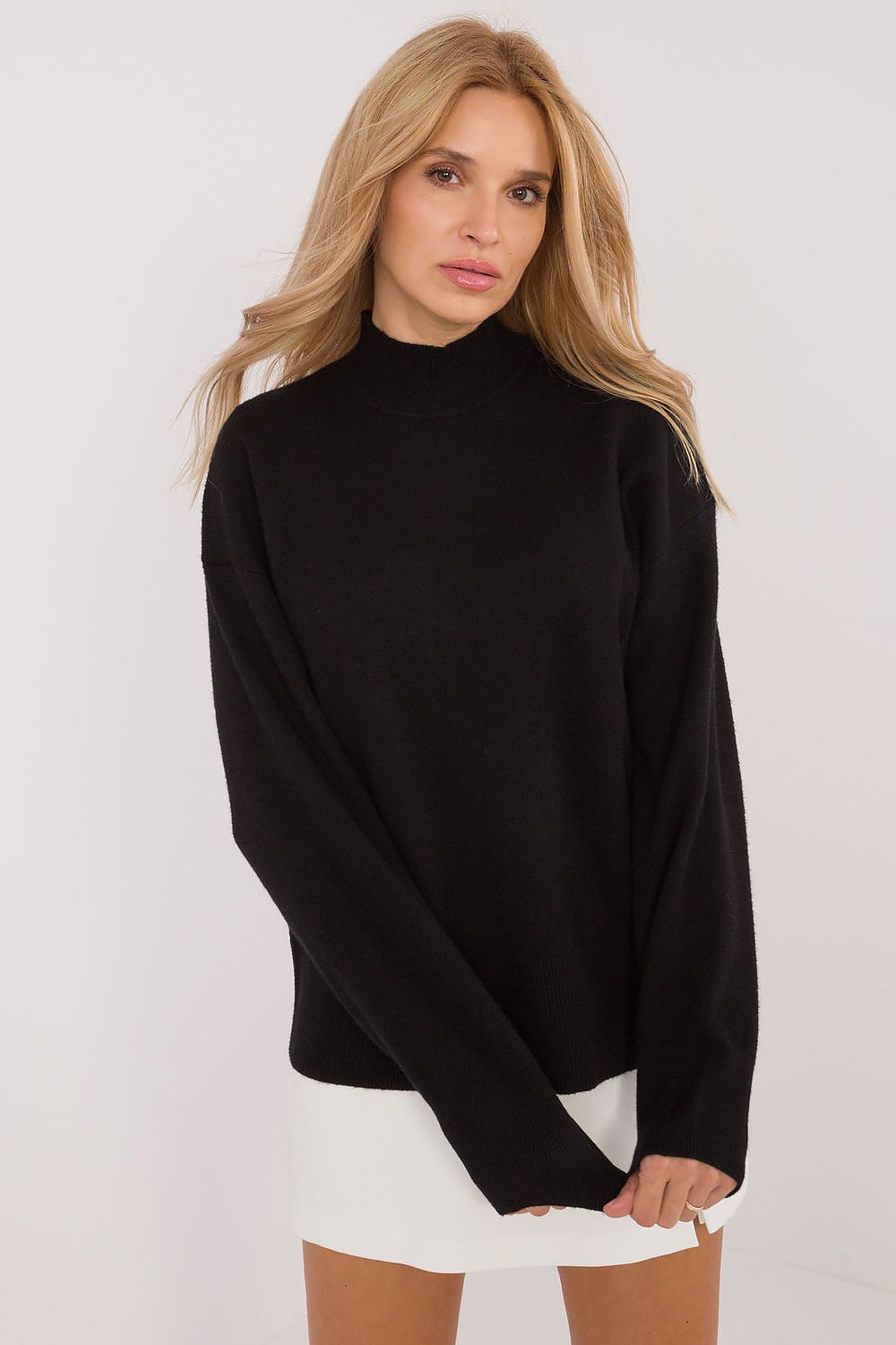 Elegant Half Turtleneck Jumper by Sublevel - Soft Viscose Blend Sweater for Casual Comfort