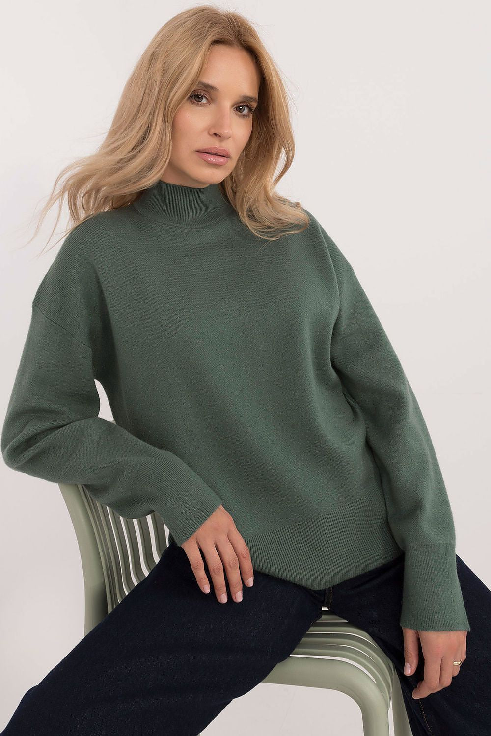Elegant Half Turtleneck Jumper by Sublevel - Soft Viscose Blend Sweater for Casual Comfort