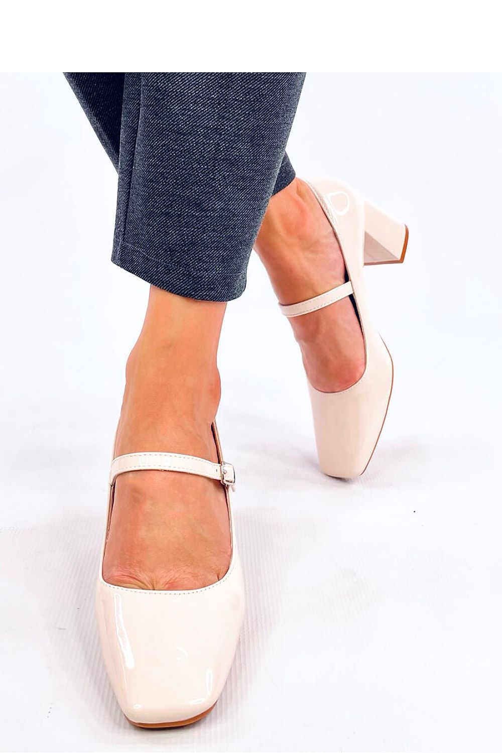 Luxury Mary Jane Block Heel Pumps by Inello in Ecological Patent Leather, 6.5 cm Heel Height