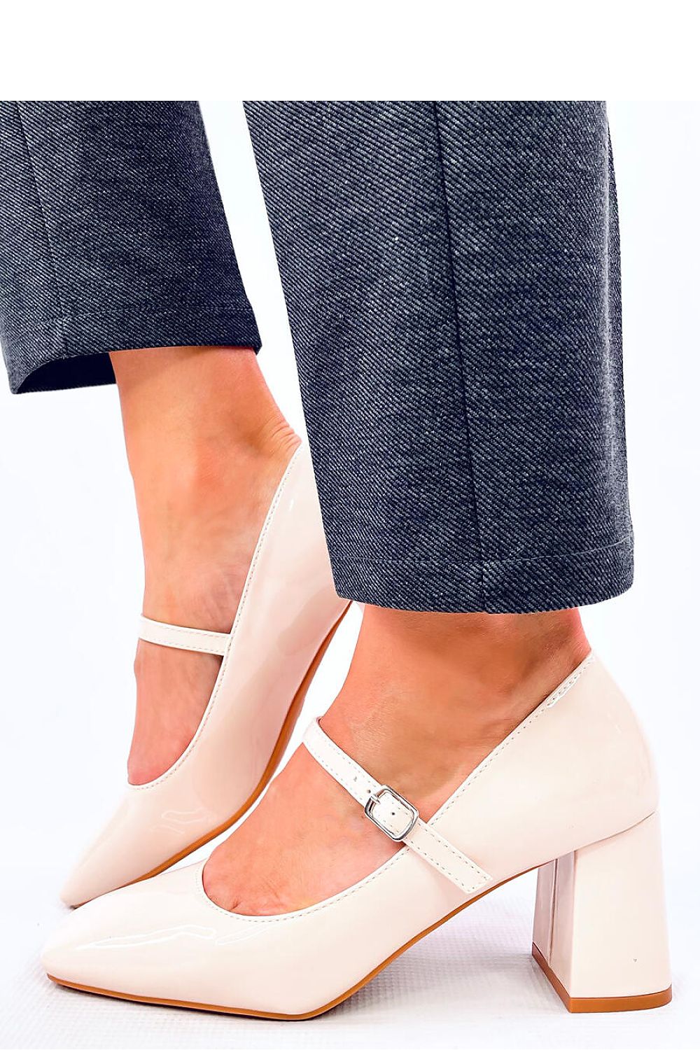 Luxury Mary Jane Block Heel Pumps by Inello in Ecological Patent Leather, 6.5 cm Heel Height