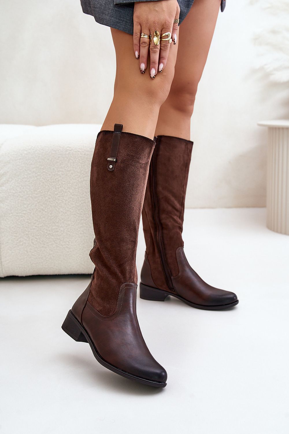 Elegant Women's Thigh-High Boots with Flat Heel, Warm Interior & Classic Design - Jezzi