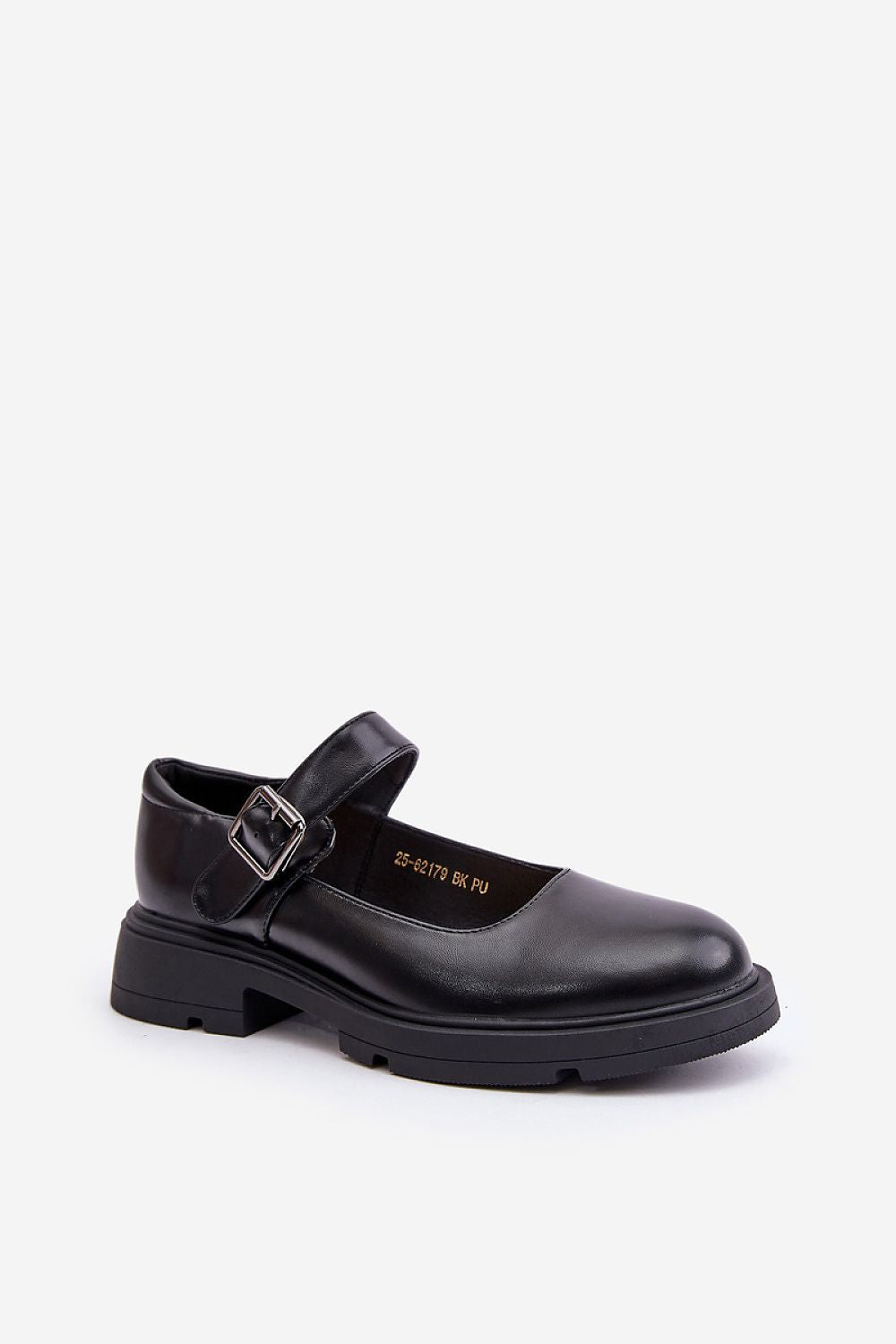 Elegant Women's Half Shoes in Eco Leather with Adjustable Strap and Comfortable Flat Heel