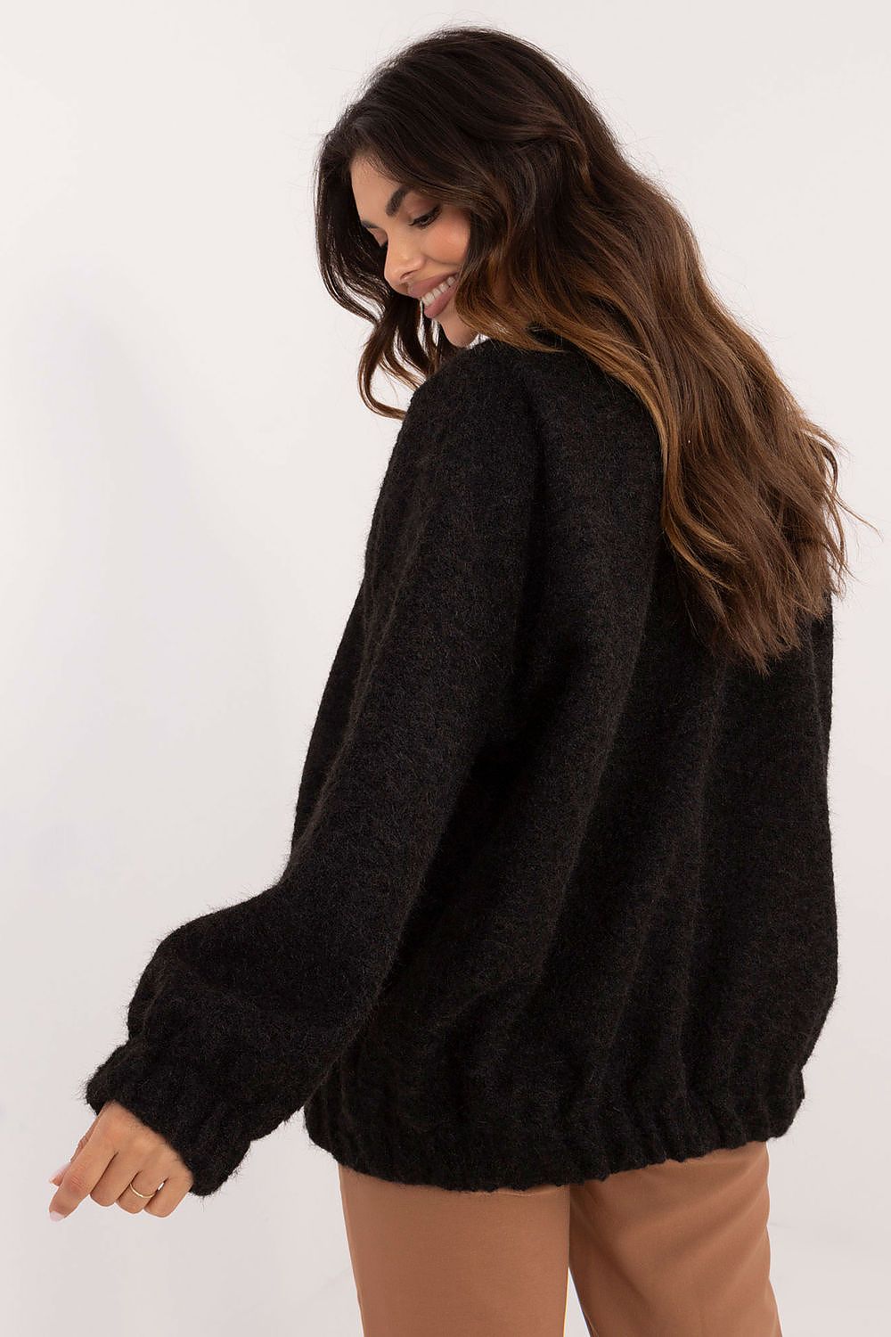 Elegant Long-Sleeve Unbuttoned Cardigan by Italy Moda - Soft 100% Polyester Comfort