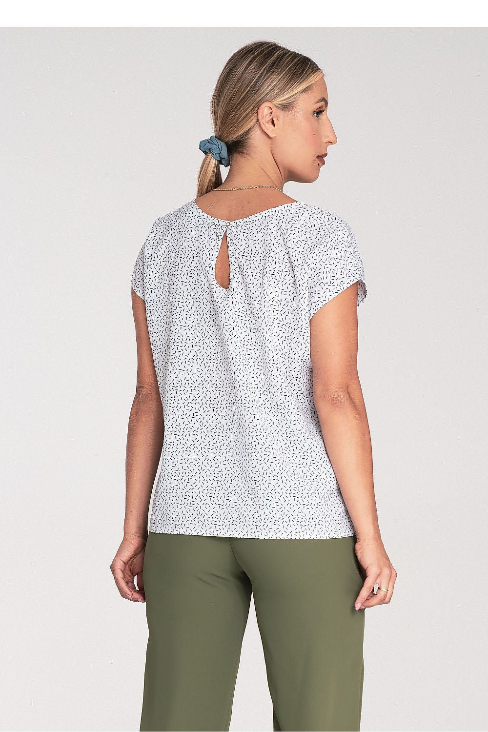 Figl Elegant Short Sleeve Blouse With Round Neckline and Back Clasp - Stylish Comfort in S to XL