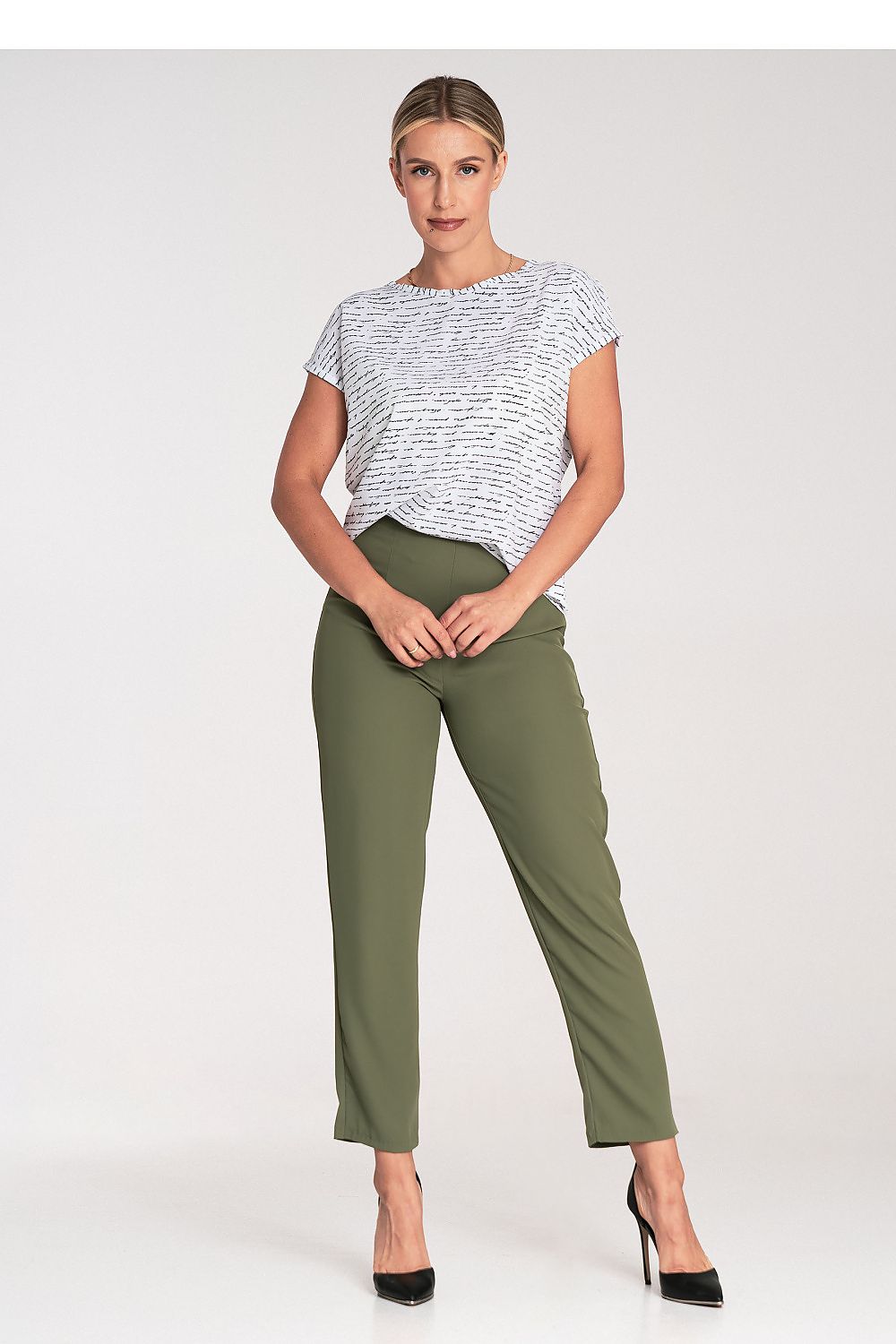 Figl Elegant Short Sleeve Blouse With Round Neckline and Back Clasp - Stylish Comfort in S to XL