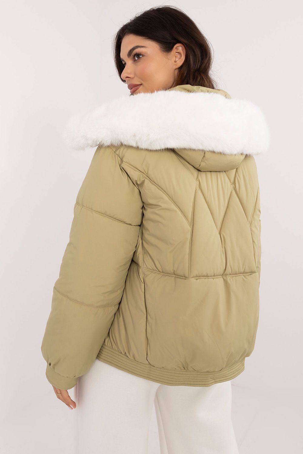 Women's MBM Quilted Winter Jacket with Fur-Trimmed Hood, Synthetic Insulation, Casual Style
