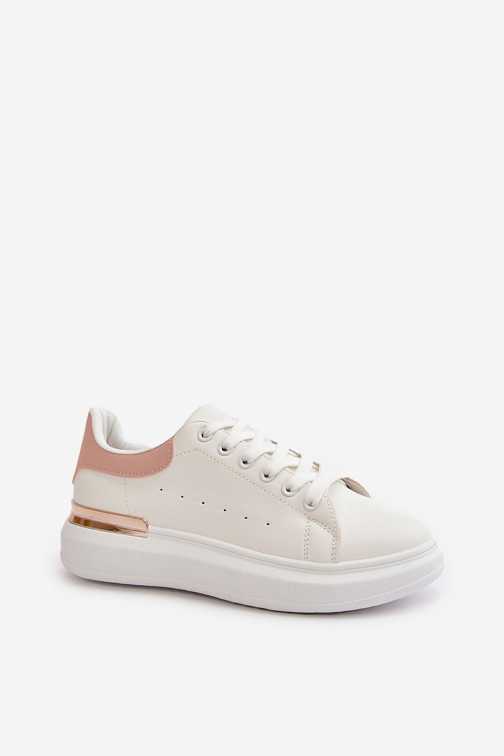 Women's Eco Leather Low Sneakers with Mirrored Platform - Sizes EU 36-41, Modern Glamour