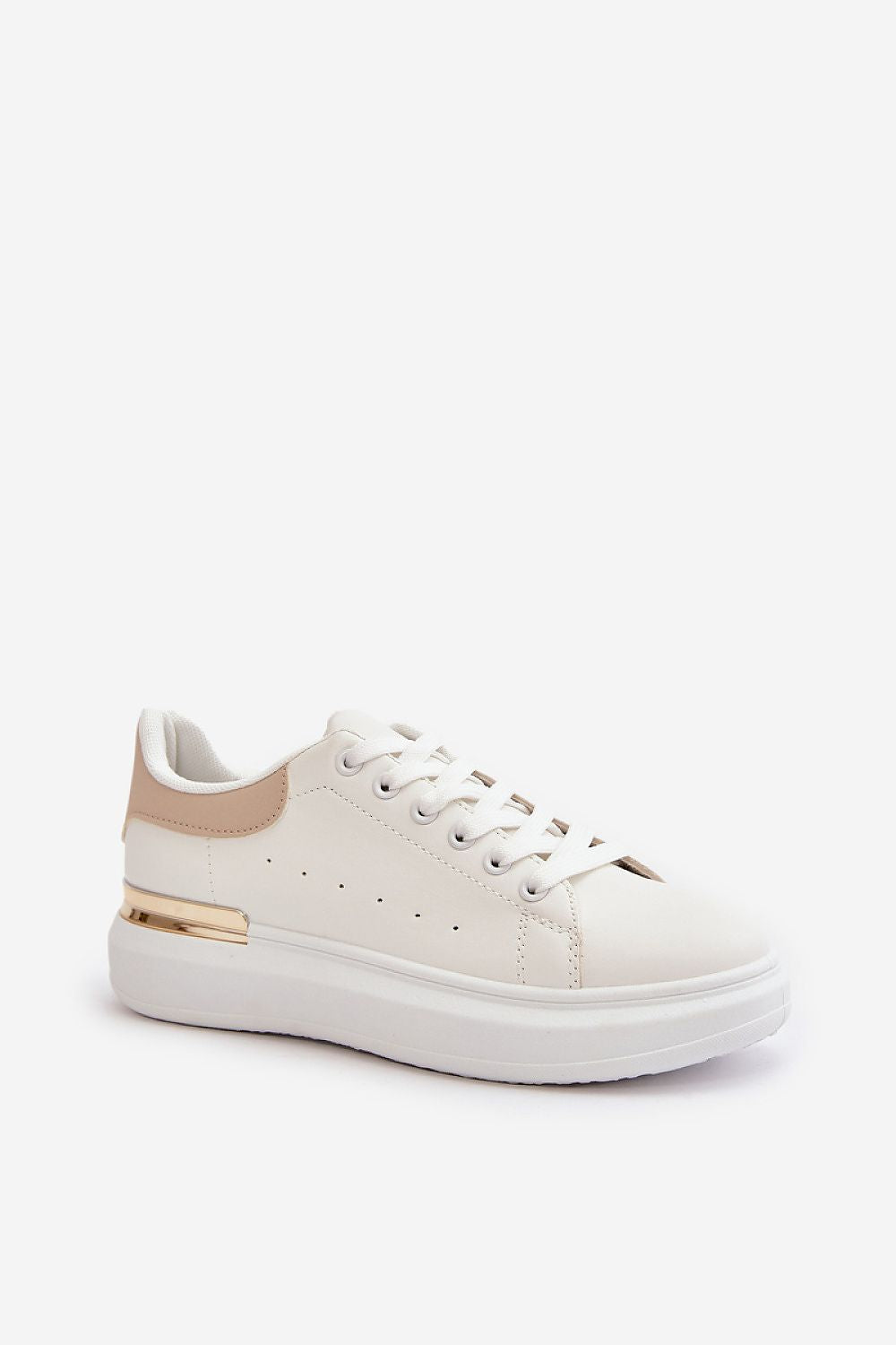 Women's Eco Leather Low Sneakers with Mirrored Platform - Sizes EU 36-41, Modern Glamour