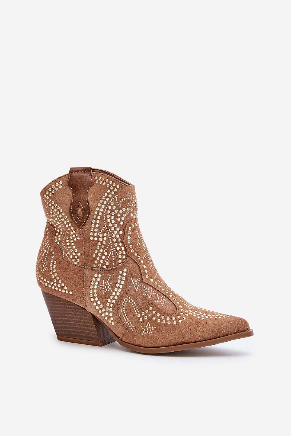 Luxury Cowboy-Style Heel Boots in Eco-Suede - Elegant Decoration, EU Sizes 36-41