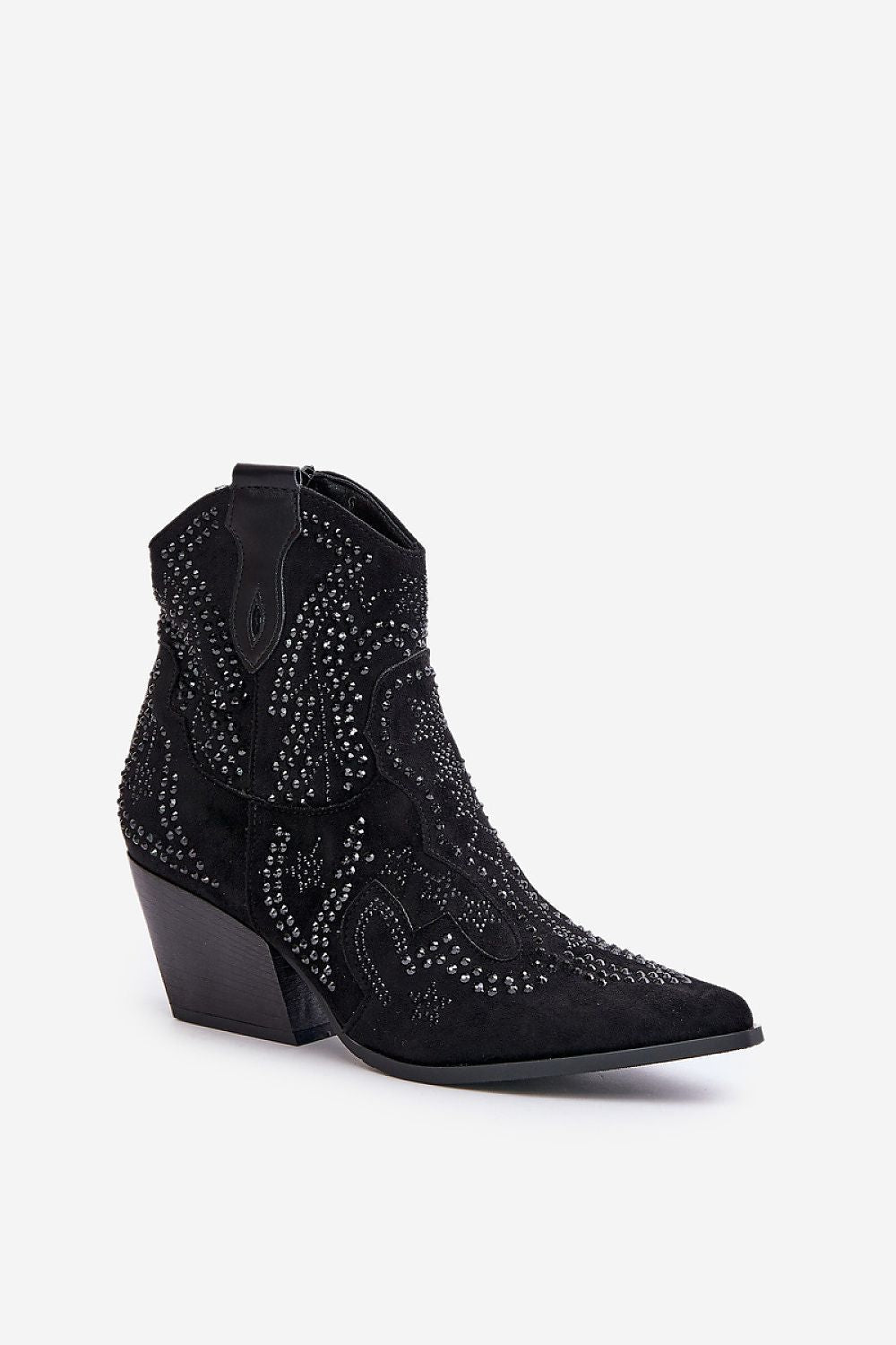 Luxury Cowboy-Style Heel Boots in Eco-Suede - Elegant Decoration, EU Sizes 36-41