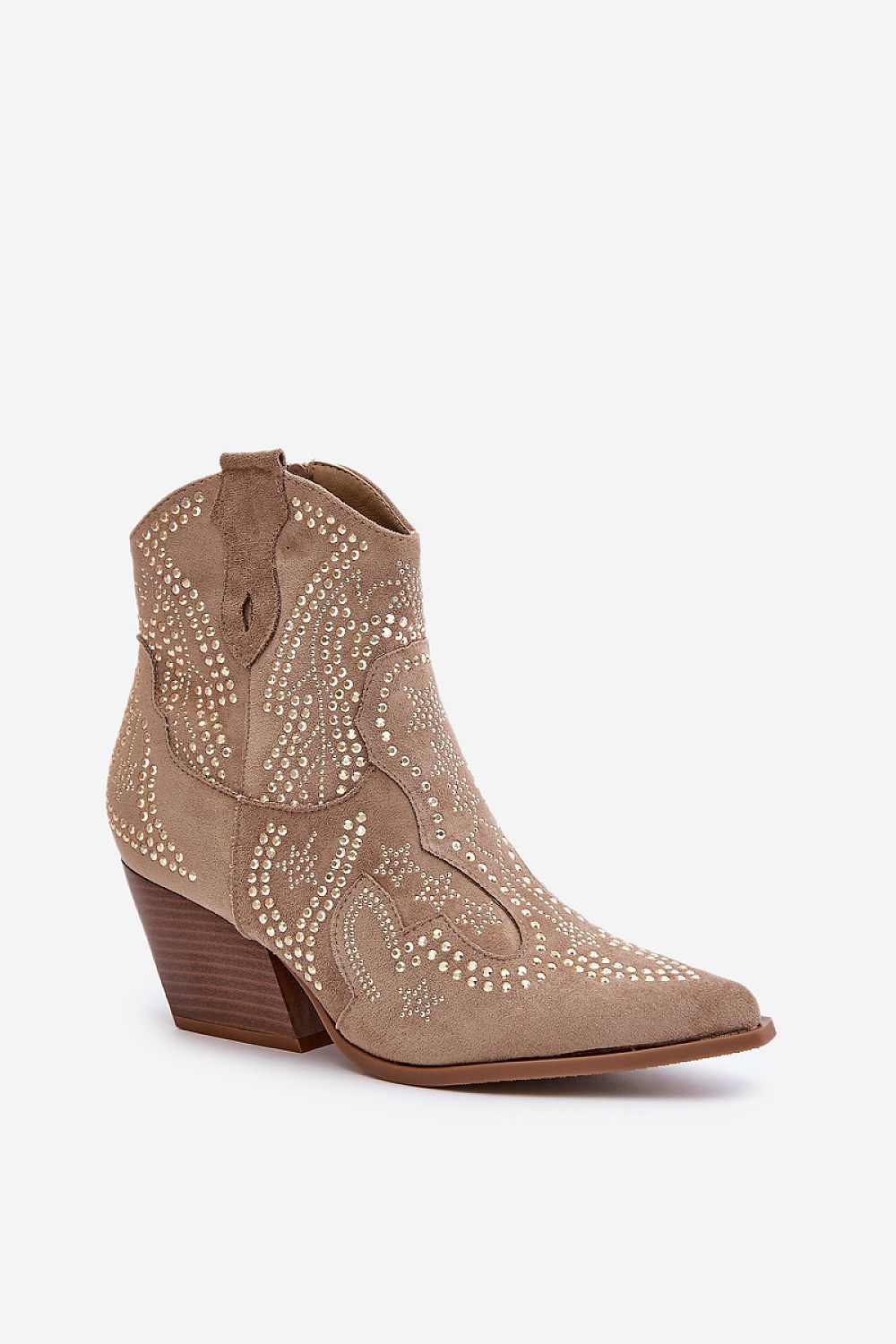 Luxury Cowboy-Style Heel Boots in Eco-Suede - Elegant Decoration, EU Sizes 36-41
