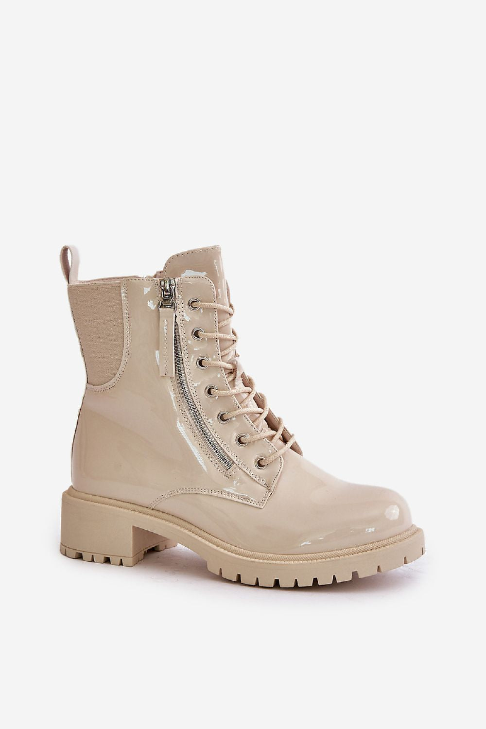 Elegant Eco Leather Women’s Booties - Insulated Mid-Height with Zip and Lace - EU Sizes 36-41