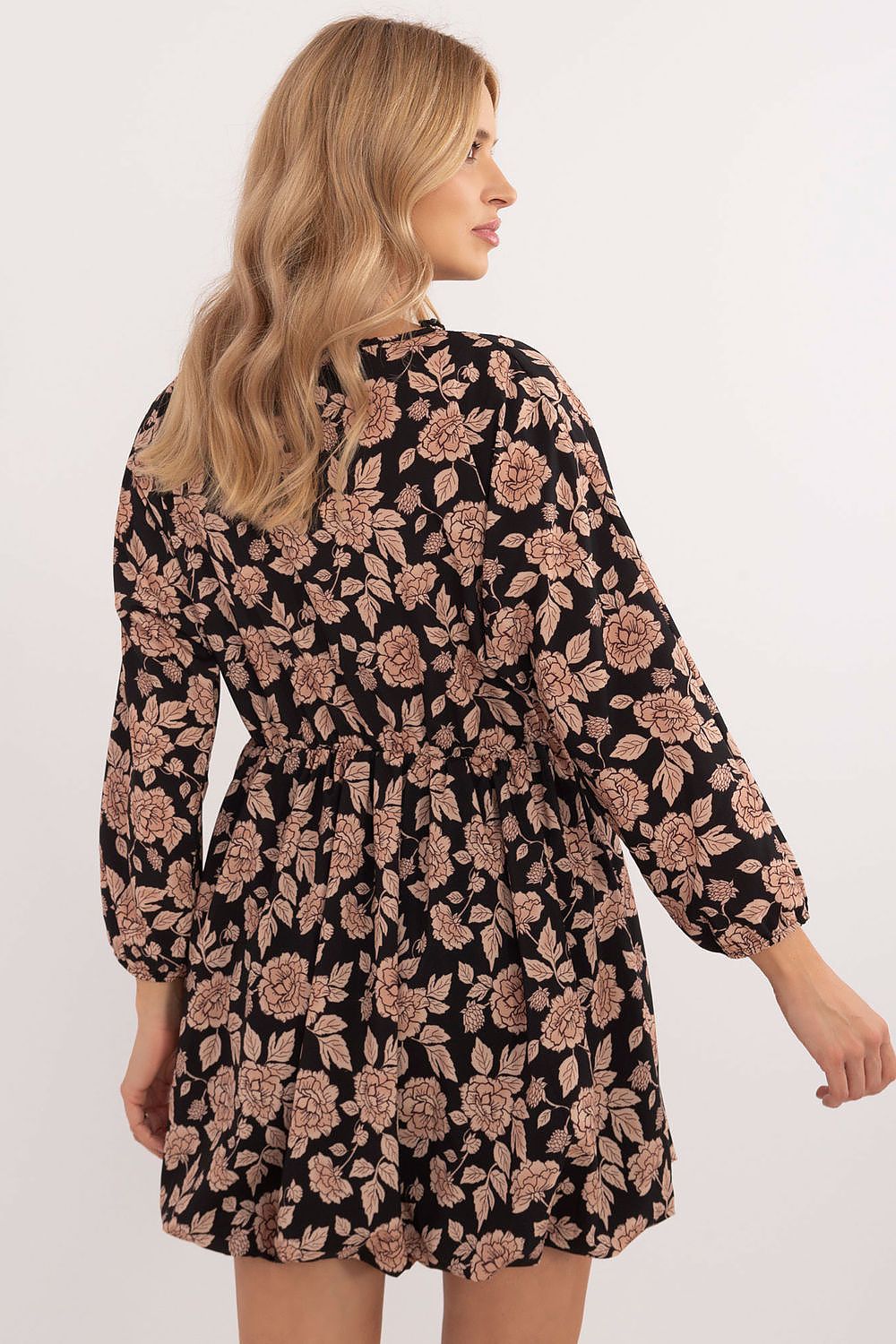 Flared Mini Dress with Animal Motif and Heart Neckline | Lightweight Polyester by Italy Moda