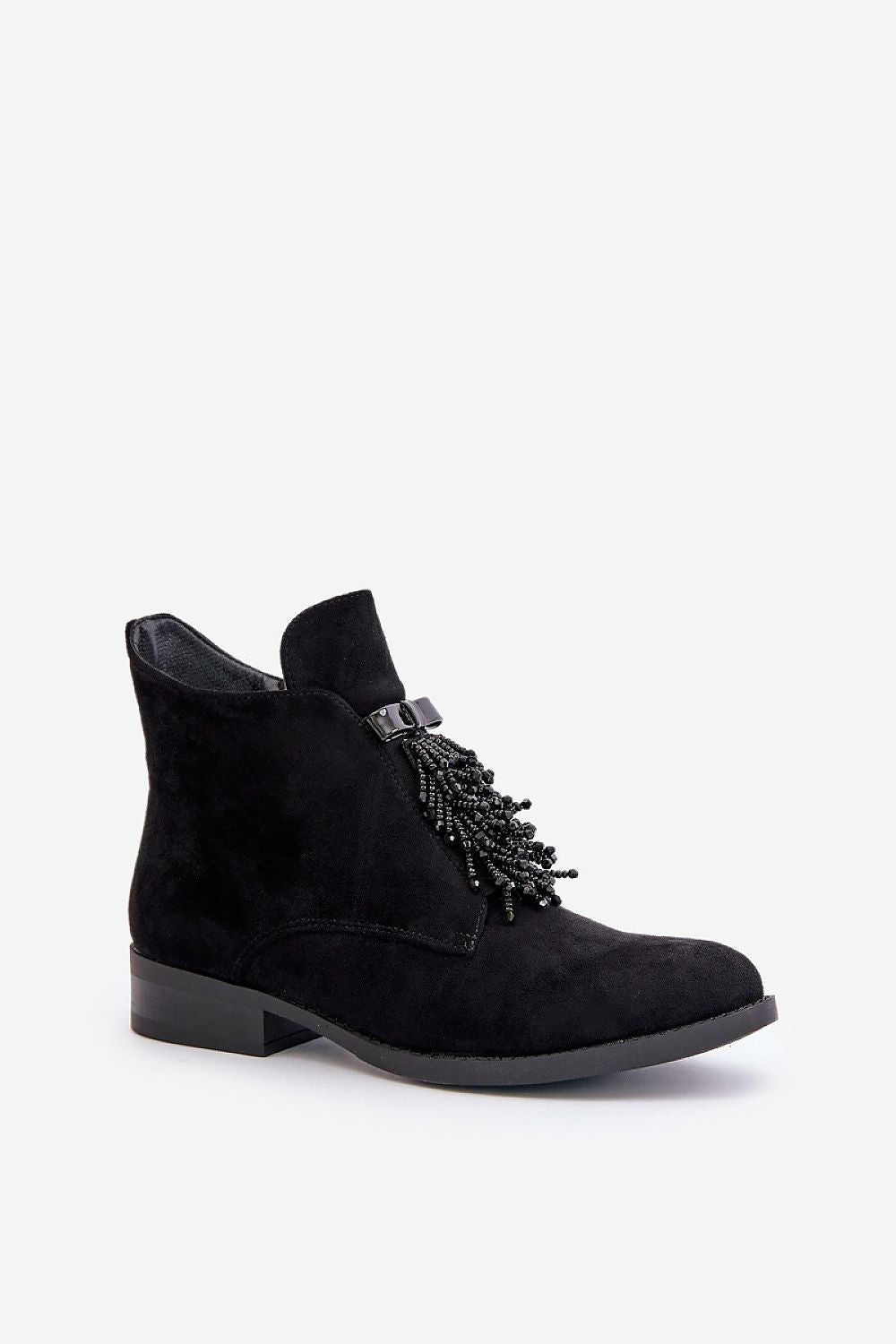S.Barski Women's Eco-Suede Ankle Boots with Unique Front Decoration, Sizes EU 36-41
