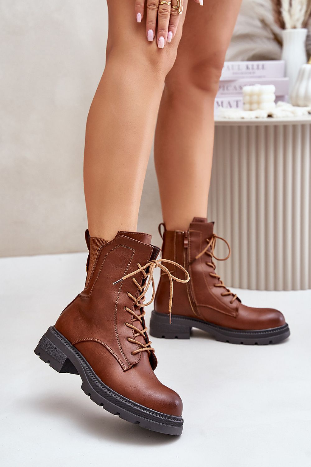 Jezzi Women's Insulated Worker Boots - Stylish Comfort, Rounded Toe, EU Sizes 36-40