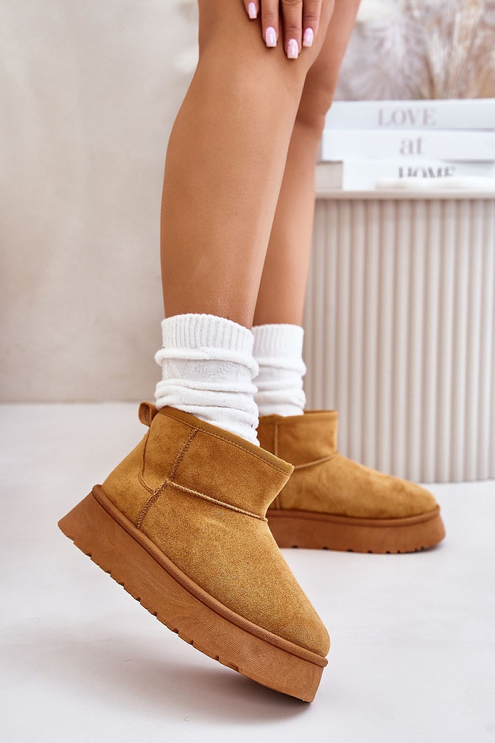 Luxury Women's Eco Suede Snow Boots with Fur Lining - Stylish Platform Winter Footwear, Sizes EU 36-41