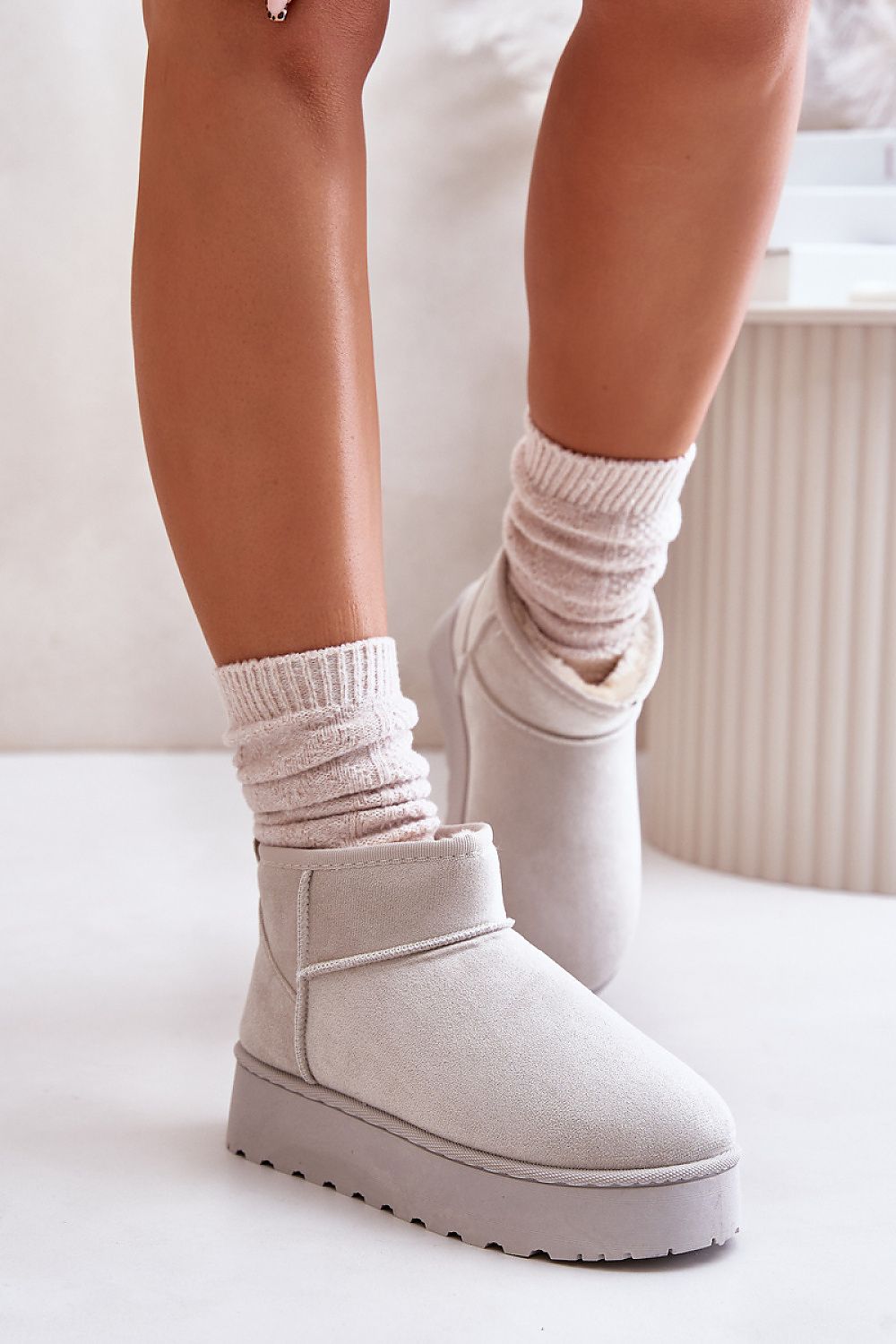 Luxury Eco Suede Snow Boots with Thick Faux Fur Lining, Ankle-High, Sizes EU 36-41