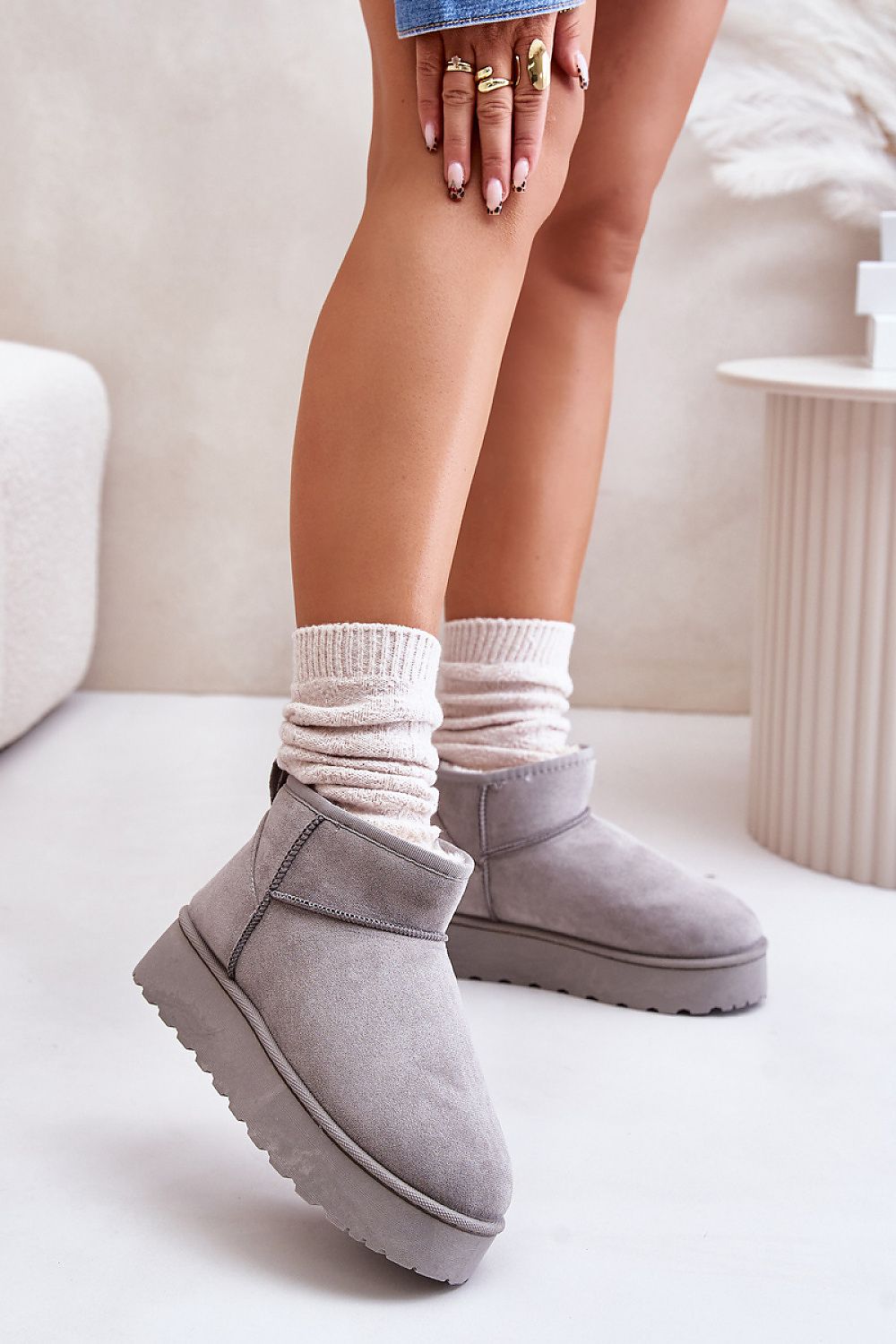 Luxury Eco Suede Snow Boots with Thick Faux Fur Lining, Ankle-High, Sizes EU 36-41