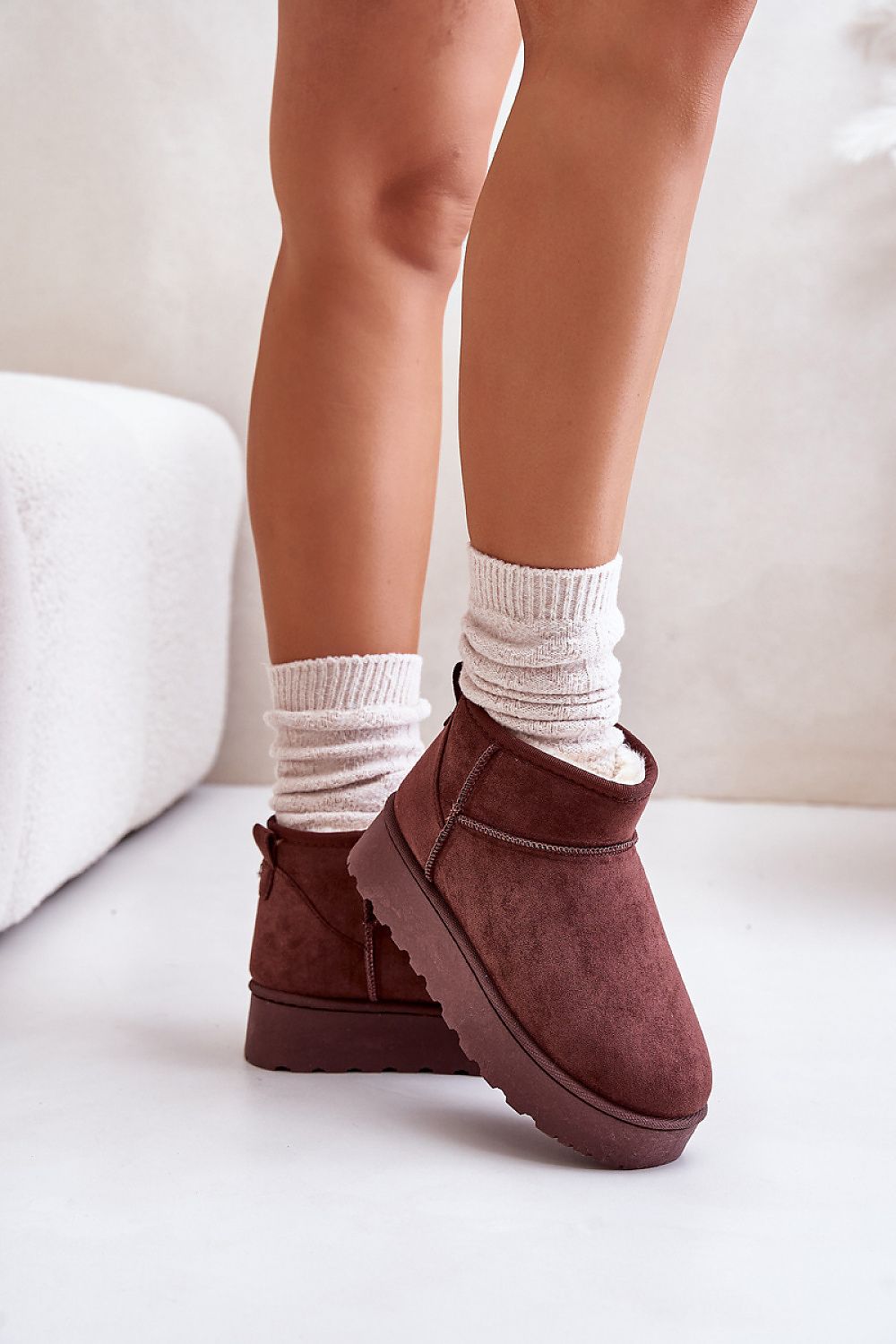 Luxury Eco Suede Snow Boots with Thick Faux Fur Lining, Ankle-High, Sizes EU 36-41