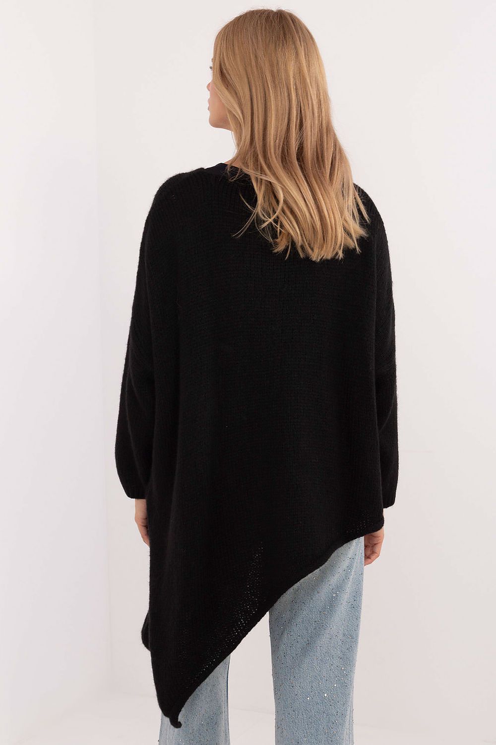 Och Bella Women's Asymmetrical Hem Sweater - EU 0, Casual Comfort in Premium Wool Blend