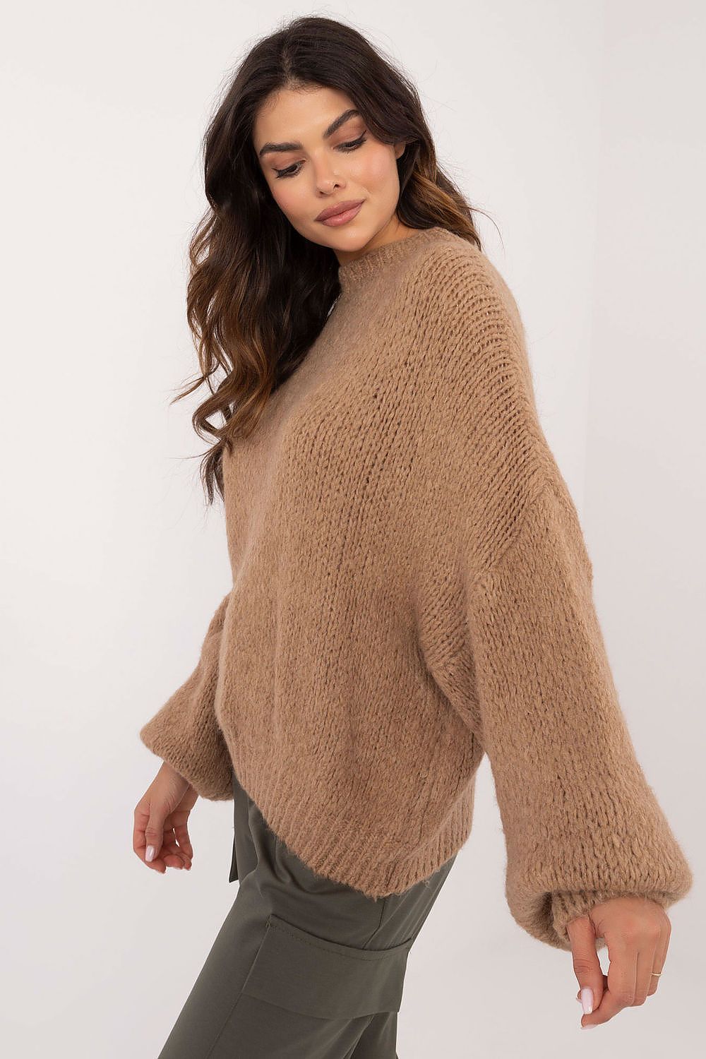 Och Bella Women's Elegant Casual Jumper Sweater - Standard Length, Long Sleeves, Size EU 0, Soft Blend Fabric