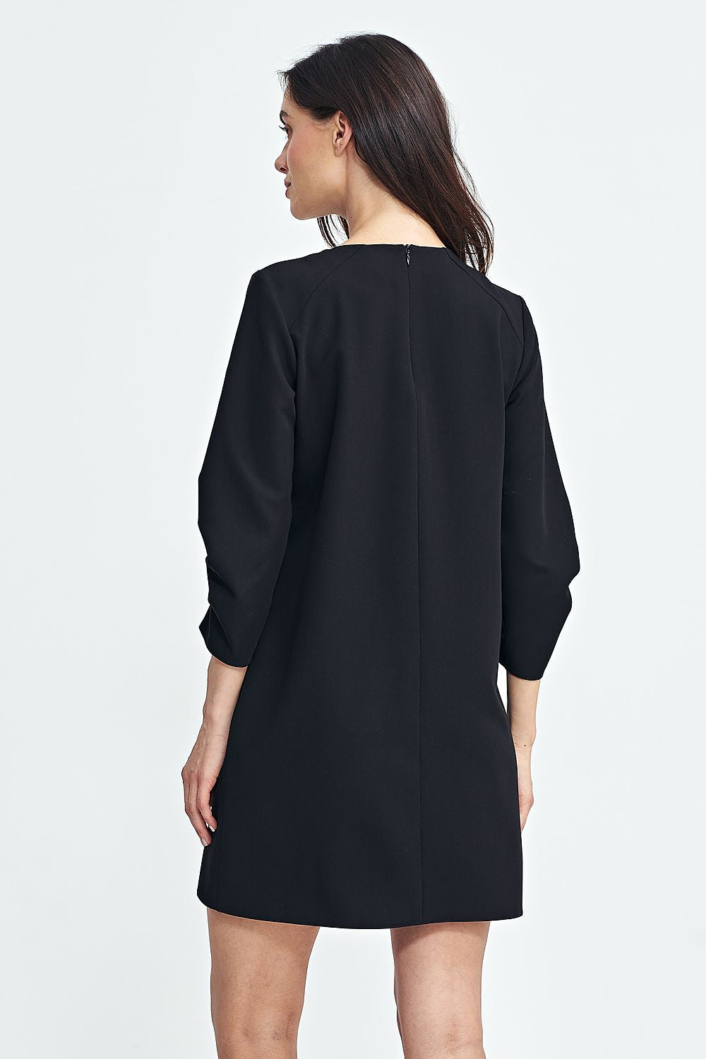 Elegant A-Line Daydress with 3/4 Sleeves and Contrasting Tennis Stripes by Nife