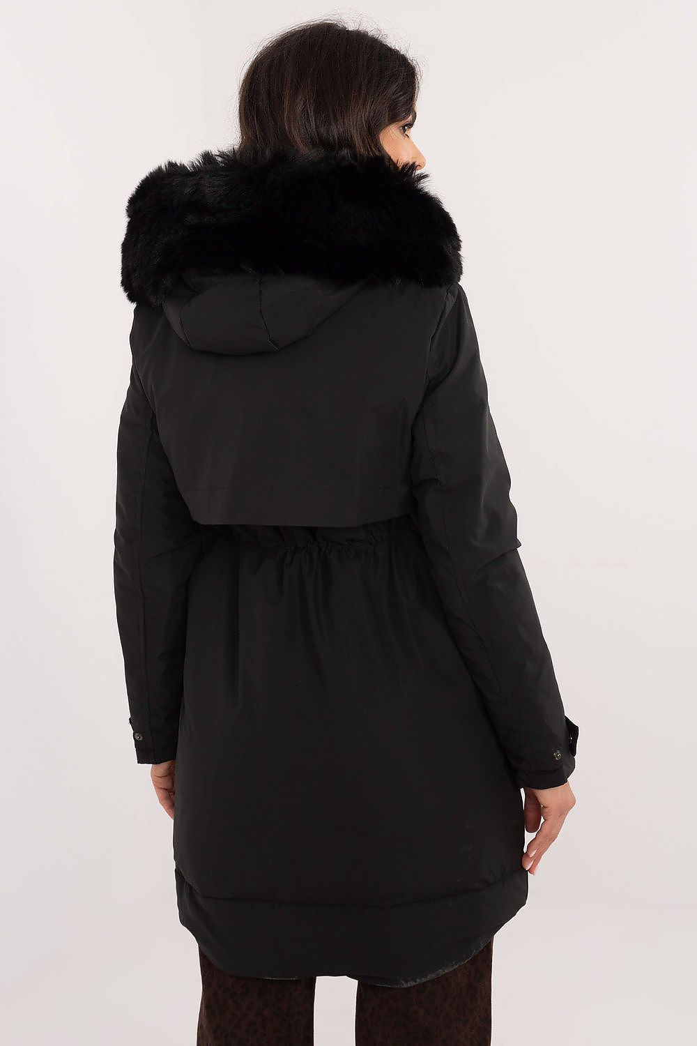 Luxury Quilted Jacket With Detachable Fur Hood, Waist Belt And Zipper Pockets - Sizes S, M, L, XL, XXL