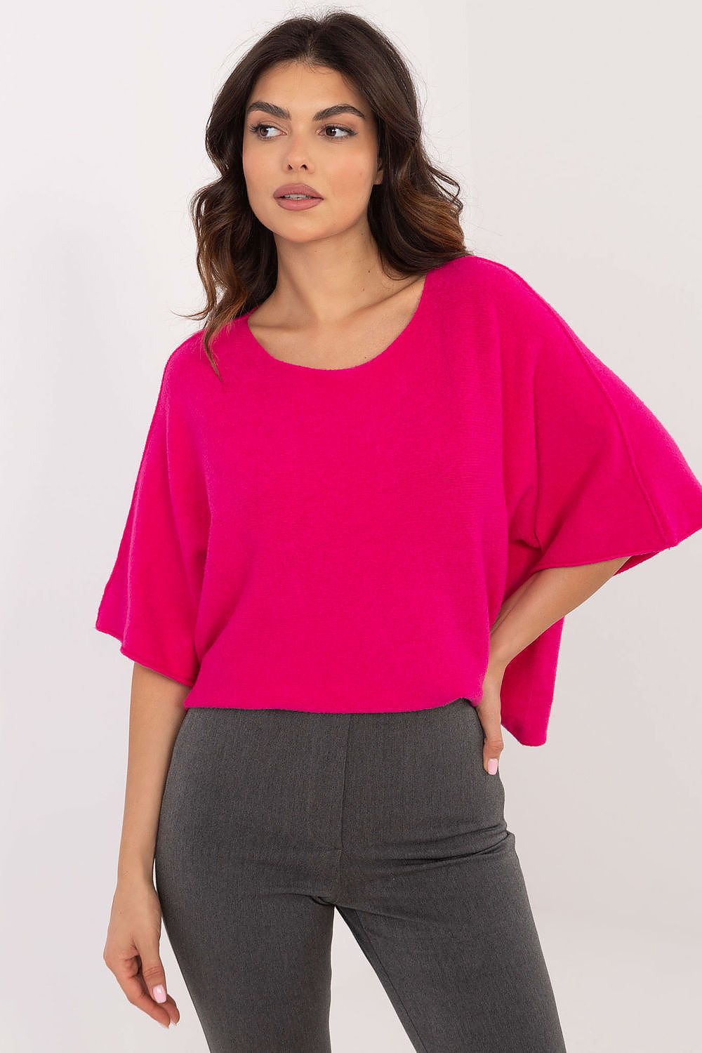 Elegant Oversized Reversible Short Sleeve Women's Sweater by BFG - Available in EU 0