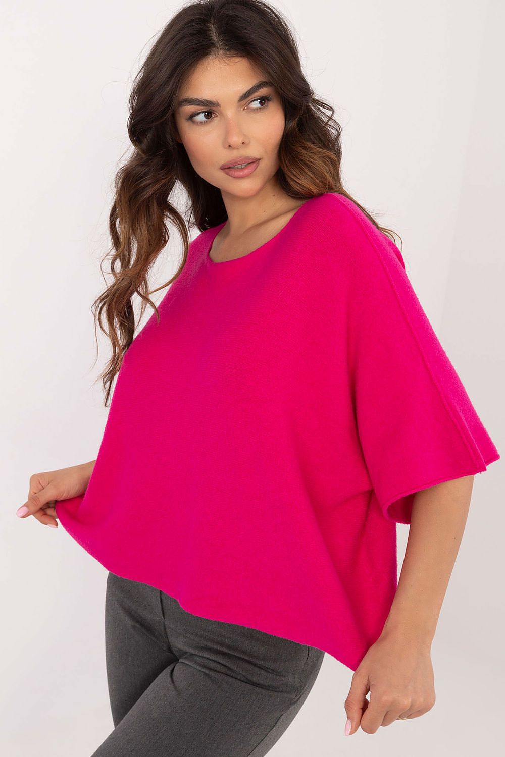 Elegant Oversized Reversible Short Sleeve Women's Sweater by BFG - Available in EU 0