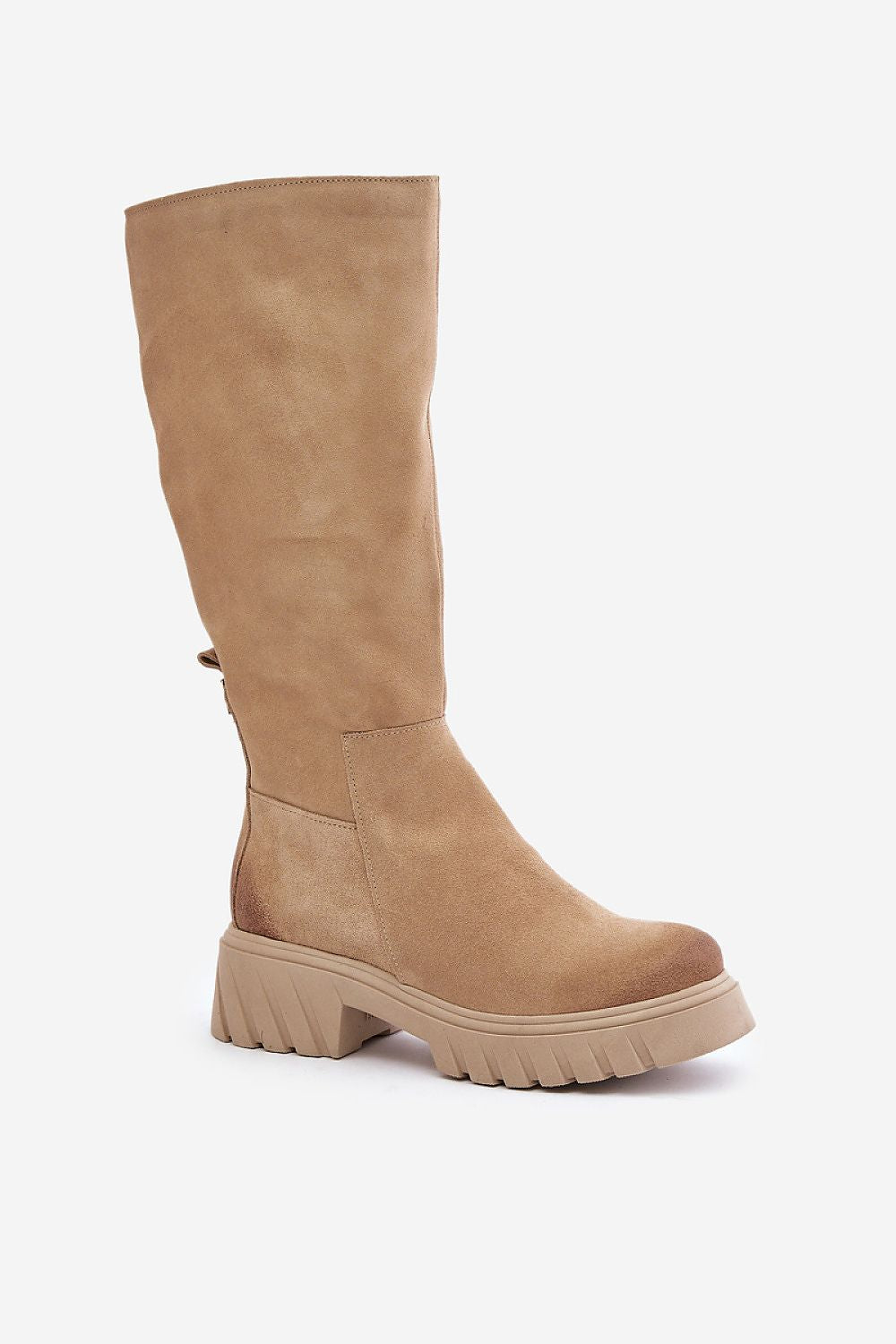 Luxurious Thigh-High Suede Leather Boots with Side Zipper, Insulated Comfort - Sizes EU 36-40