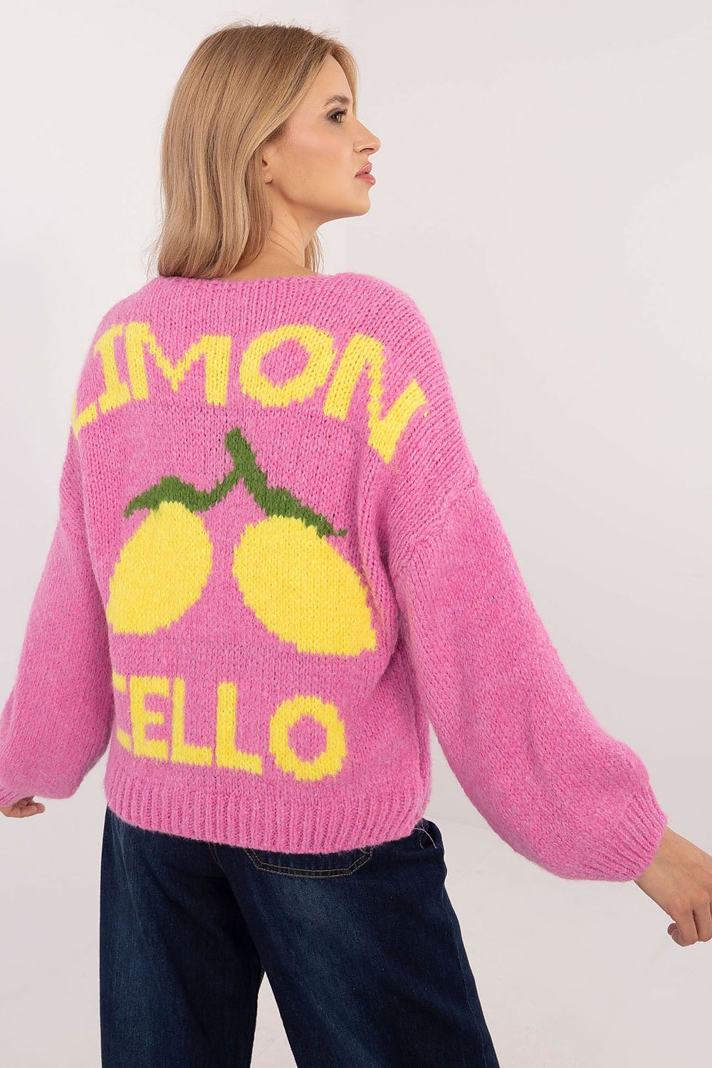 Elegant Ladies' Cardigan by Italy Moda - Unique Print, V-Neck, Warm Blend of Acrylic, Wool & Viscose