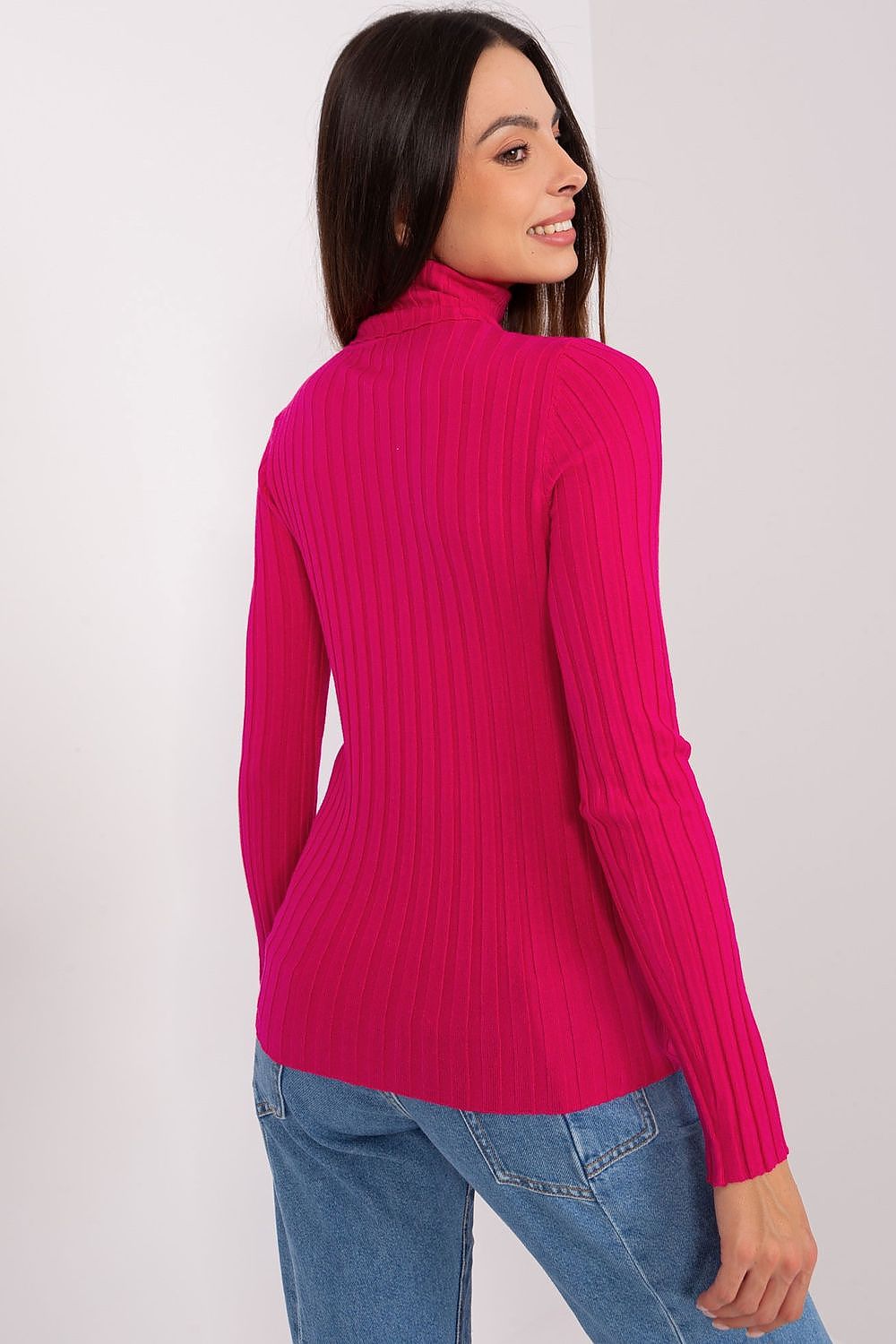 Luxury Viscose Turtleneck Sweater with Ribbed Fabric - Elegant Comfort for Work and Everyday Wear