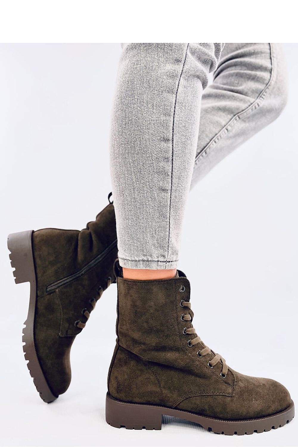 Inello Women's Eco-Suede Booties, Lined with Soft Fur, Side Zipper, Lace-Up, Sizes EU 36-41
