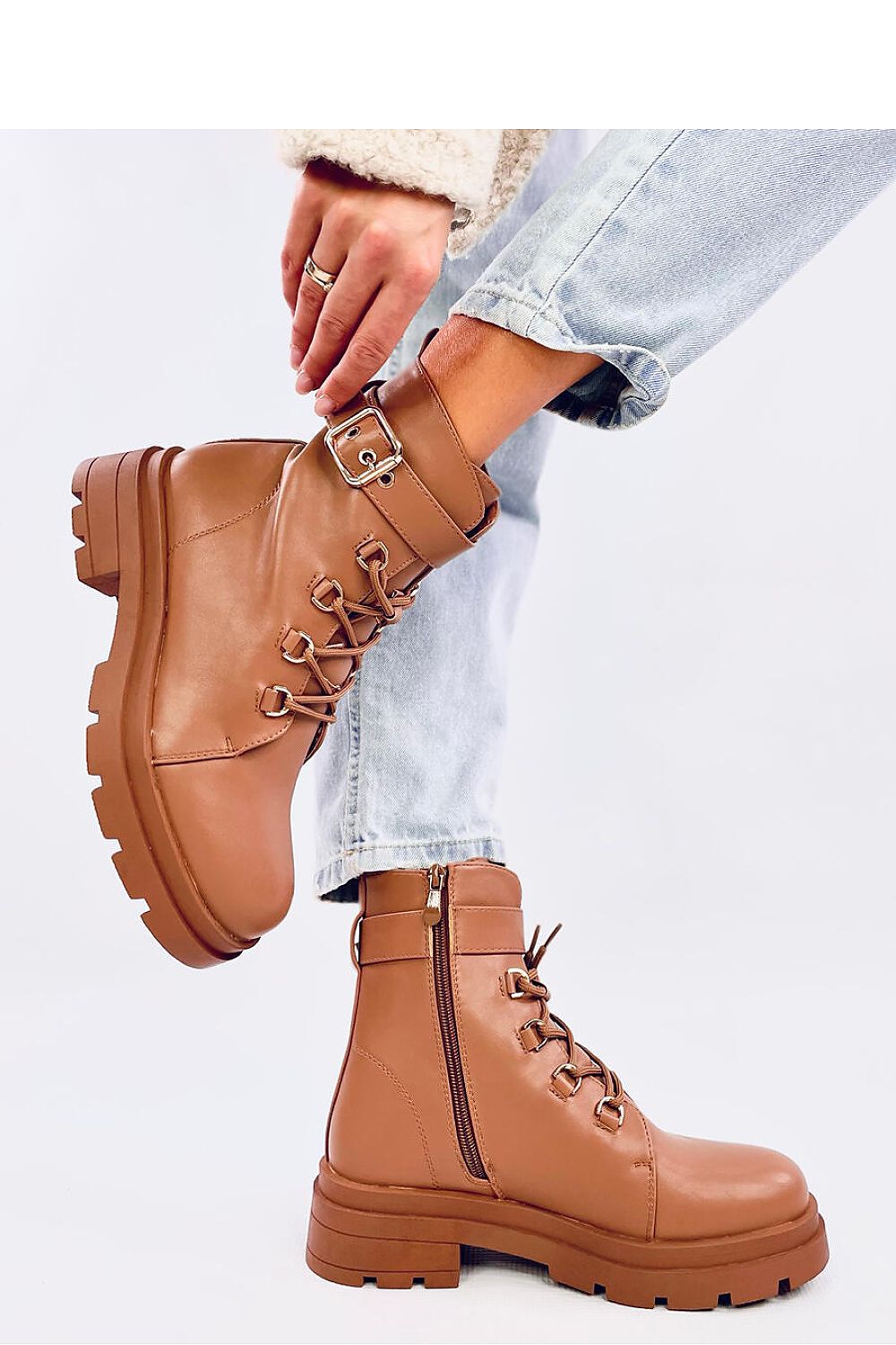 Luxury Women's Lace-Up Military Boots With Side Zipper, Soft Fur Lining, Sizes EU 36-41