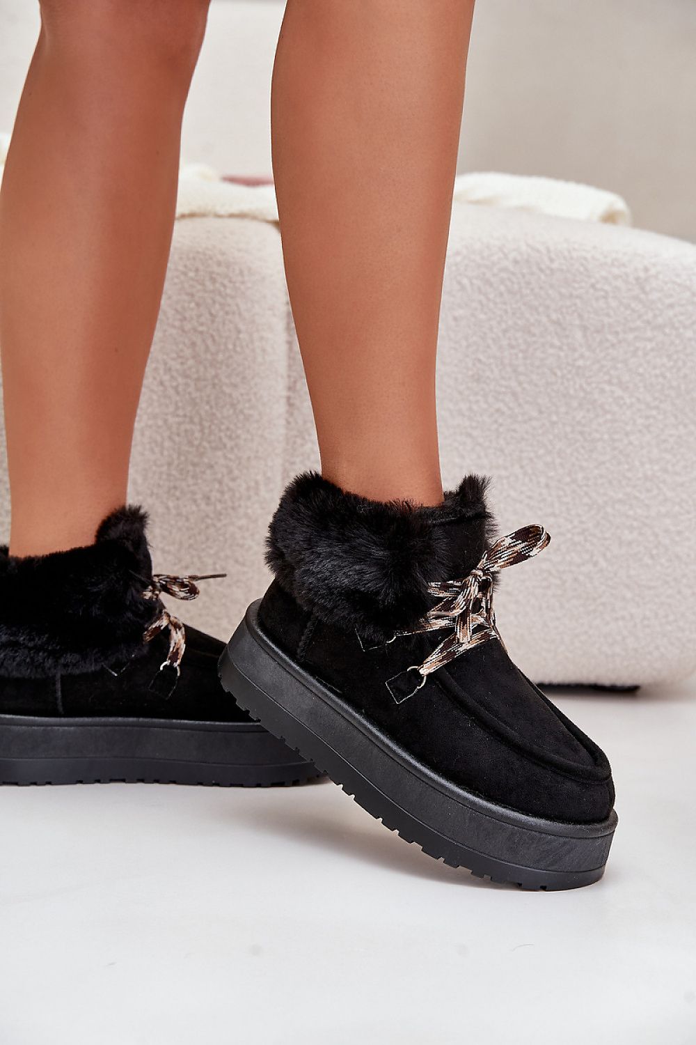 Luxury Women's Eco Suede Snow Boots with Fur Lining, Sizes EU 36-41, Perfect for Winter Outings
