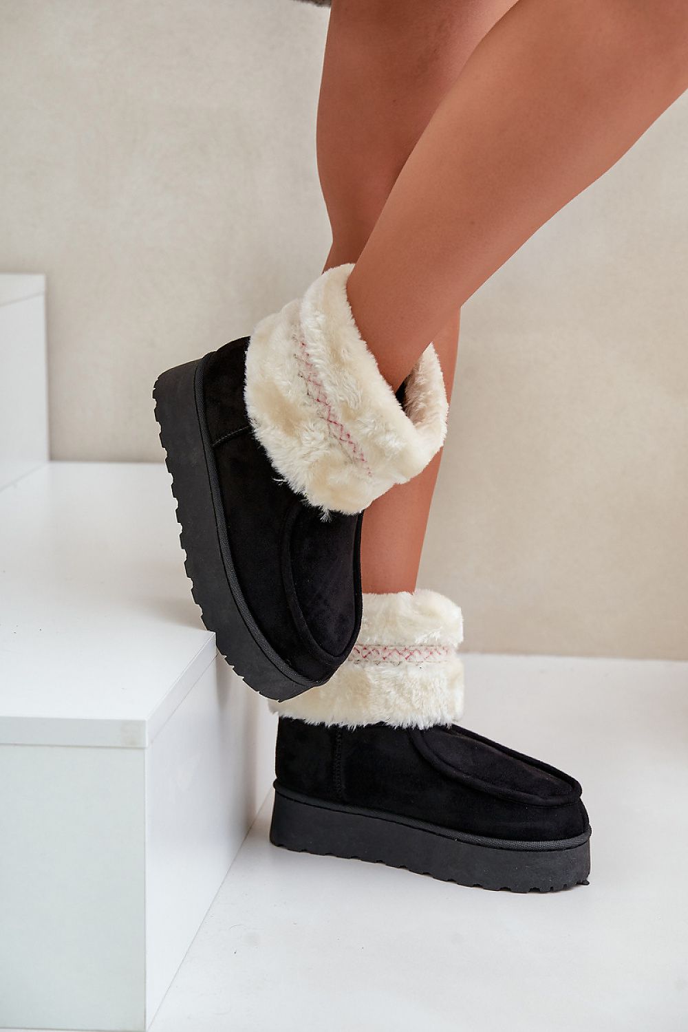 Luxury Eco Suede Snow Boots with Fur, Platform Height 3.5cm, Available Sizes EU 36-41