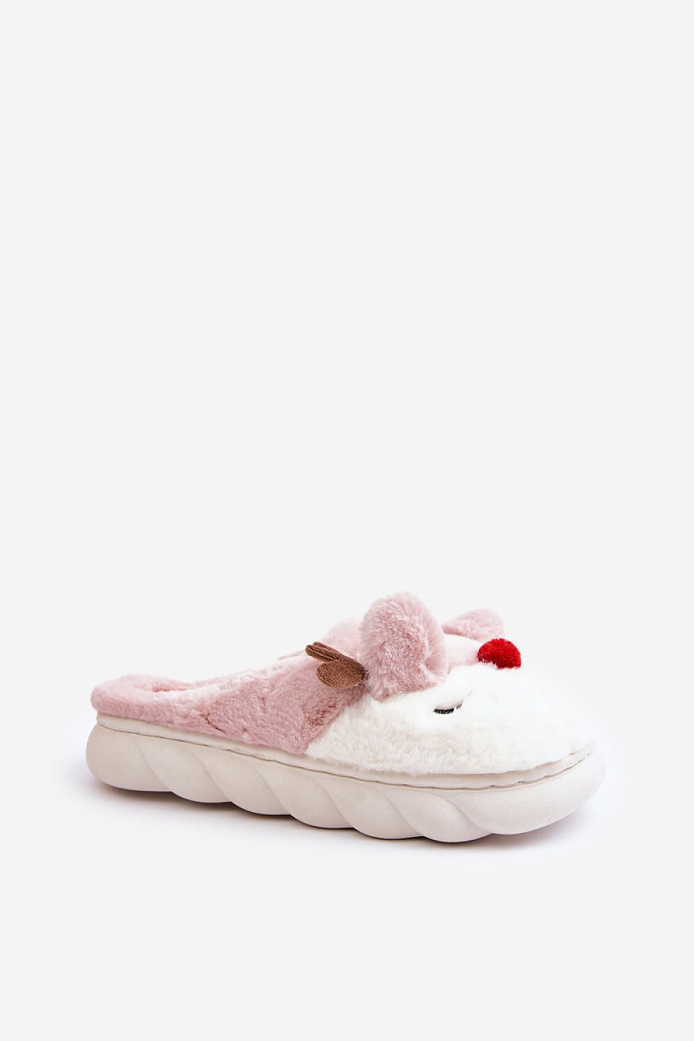 Luxury Furry Women's Slippers with Festive Reindeer Motif - EU 36/37 to 40/41, Warm & Cozy