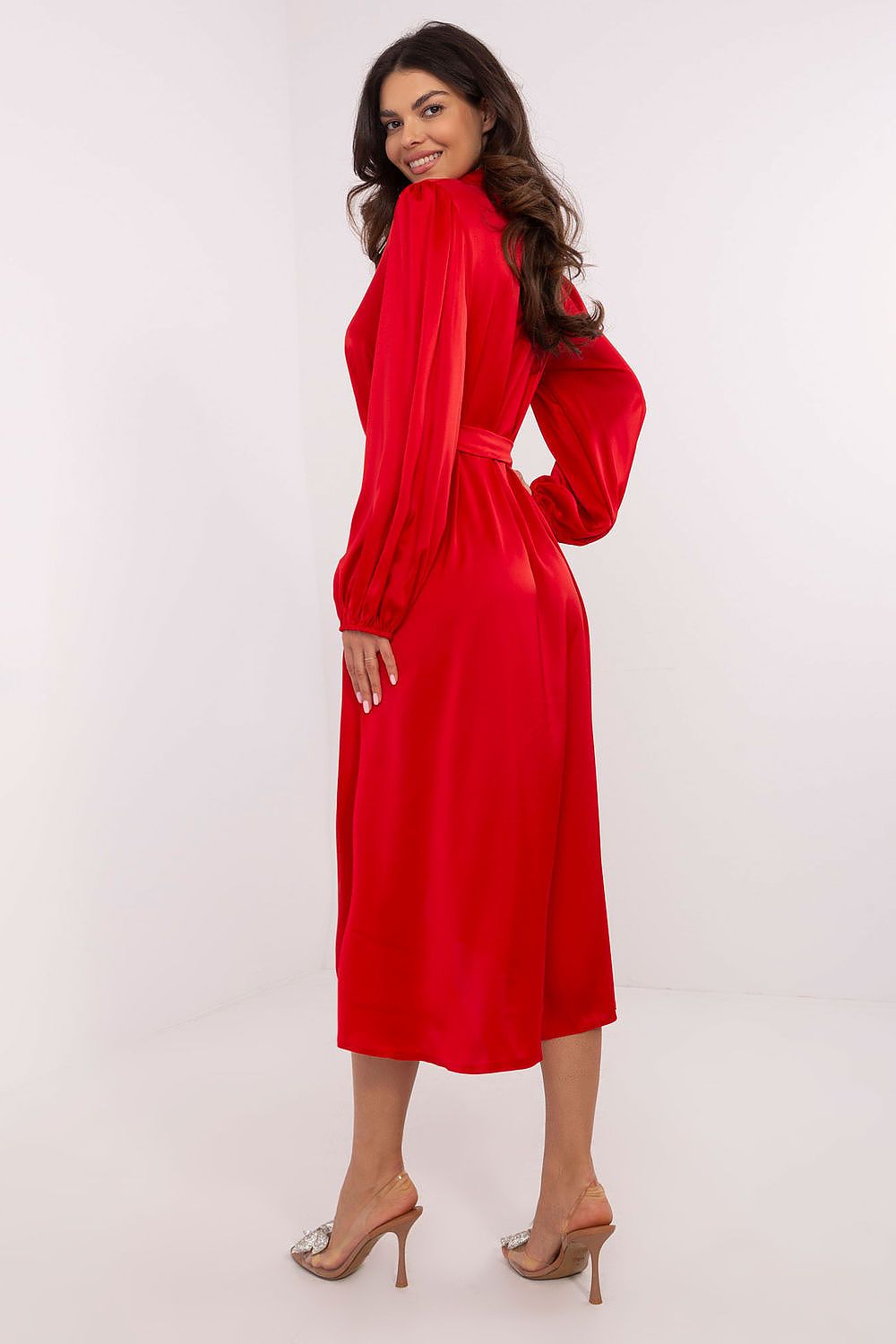 Luxurious Midi Length Asymmetrical Shirt Dress in Animal Print by Lakerta | Sizes S/M, L/XL