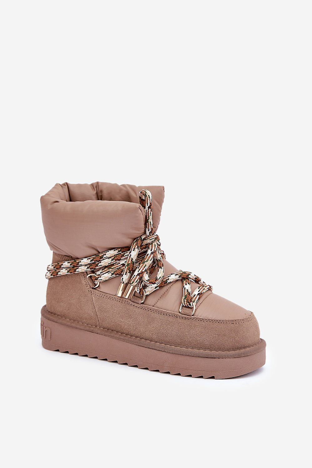 Luxury Women's Snow Boots in Natural Suede - Warm Fur Lining, Thick Lacing, EU Sizes 36-41