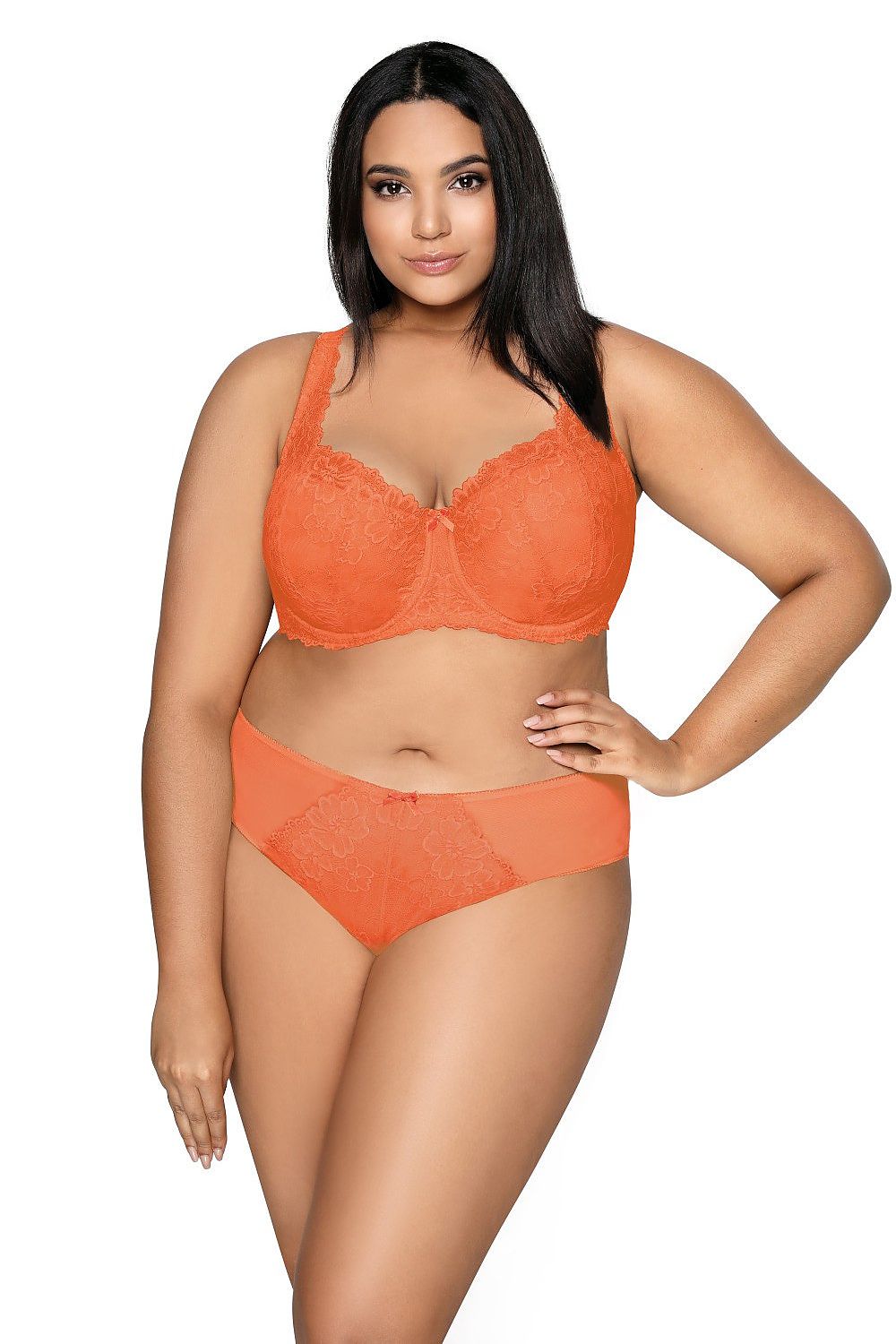 Carmela Big Lace Padded Bra For Large Sizes 65G-95F With Decorative Straps And Adjustable Closure