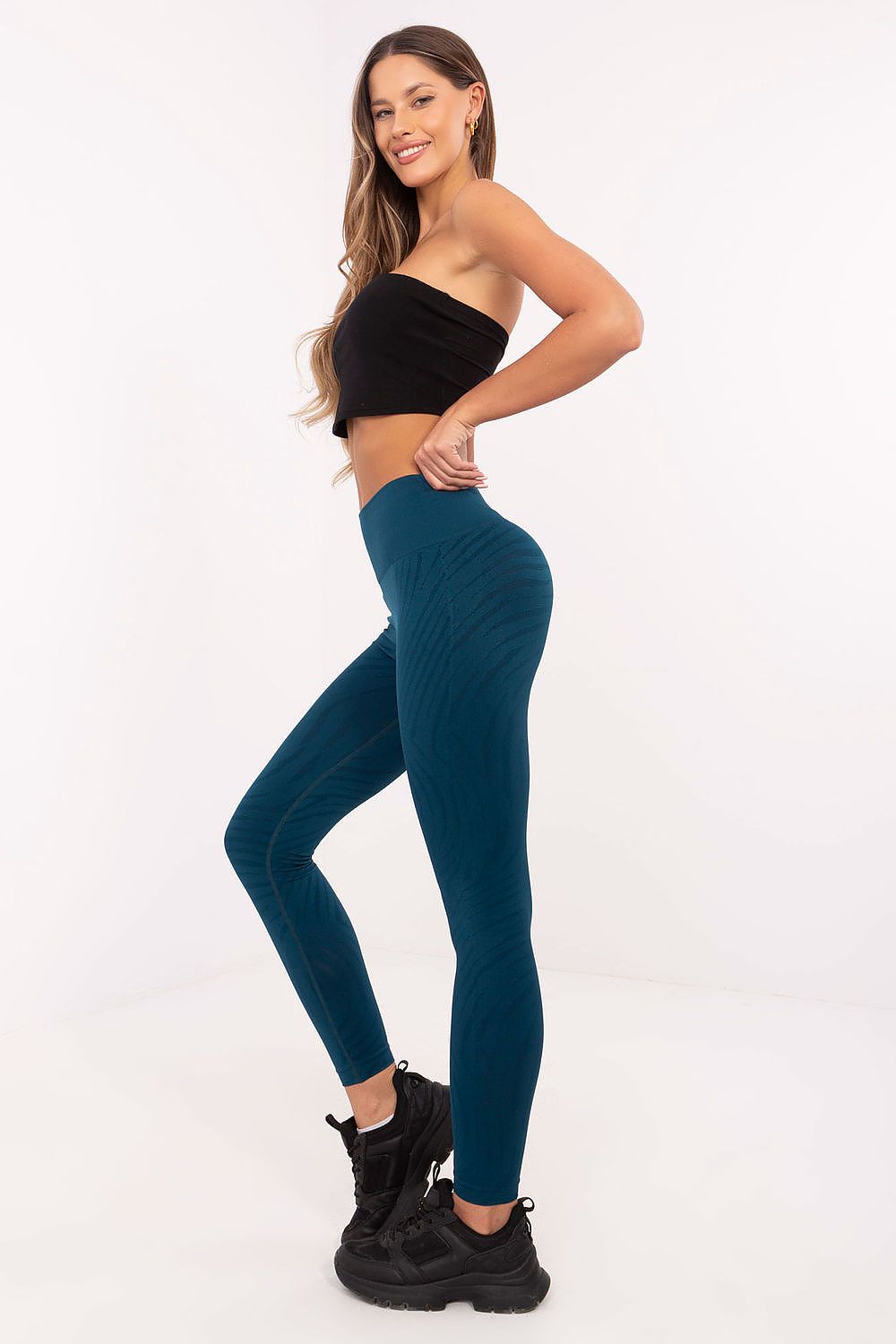 Stylish High-Waisted Long Leggings with Animal Motif, EU S/M & M/L, Perfect for Gym & Yoga