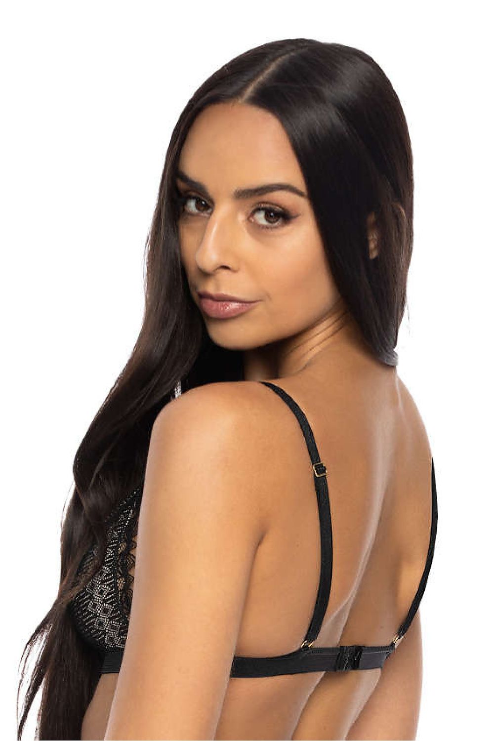Marion Black Lace Bralette With Triangle Soft Cups | Sizes EU 65B-85C, Adjustable Straps