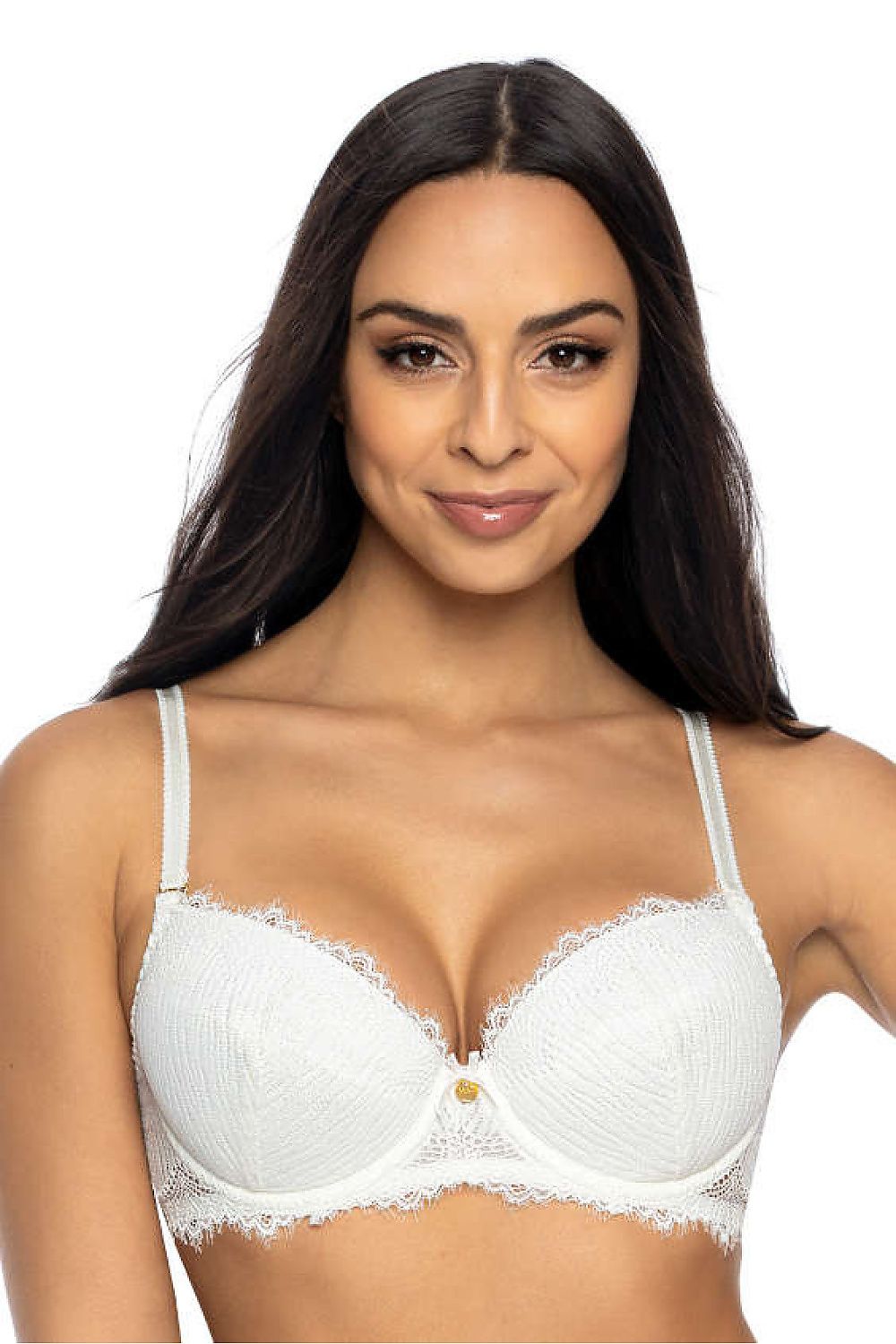 Evie milk lace push-up bra with removable inserts - sizes...