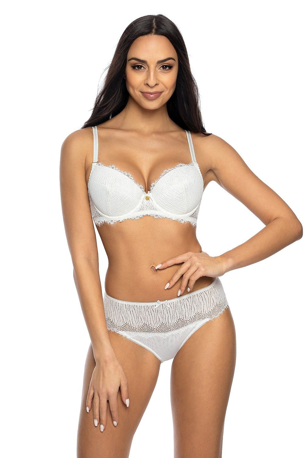 Evie milk lace push-up bra with removable inserts - sizes...
