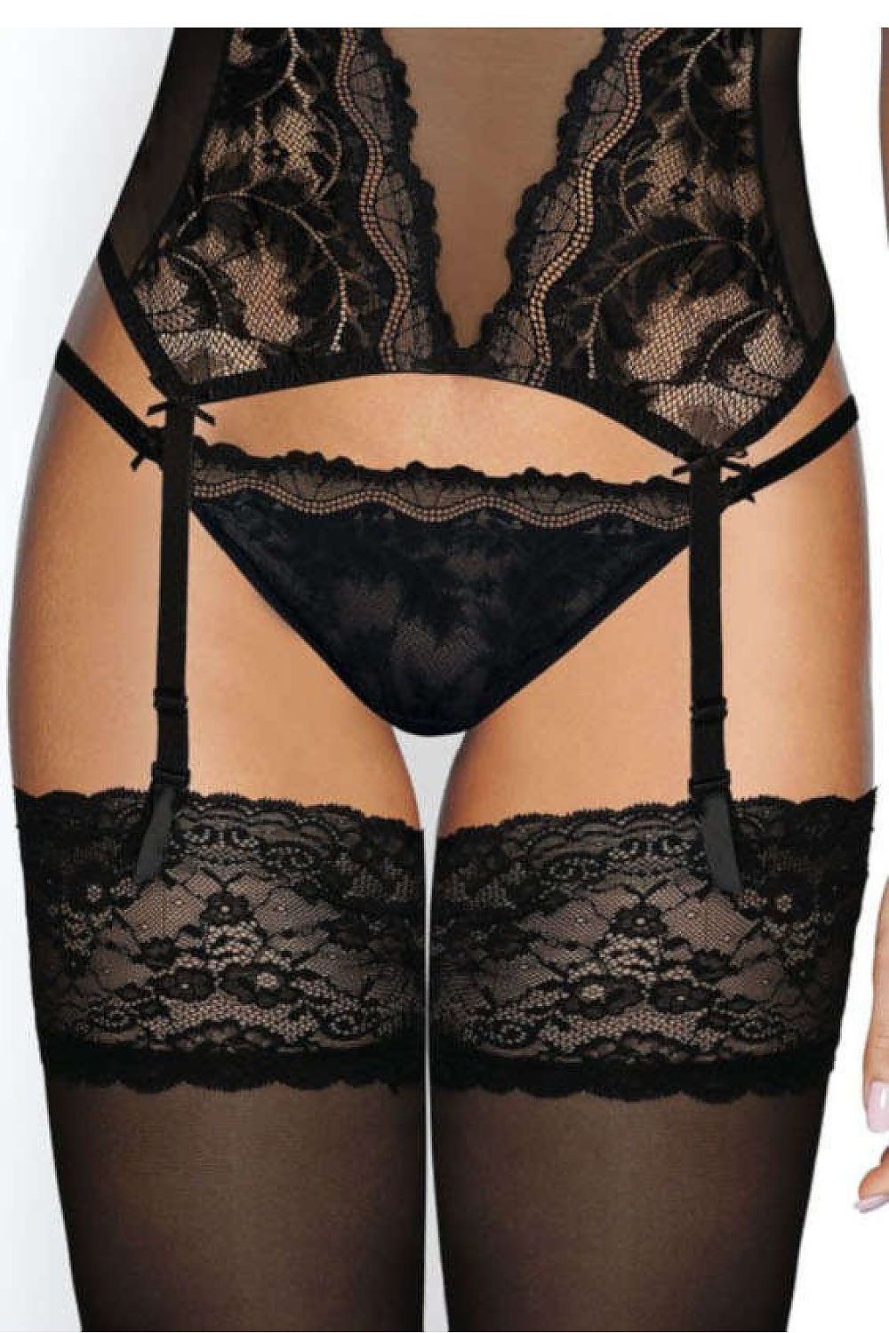 Luxurious Black Lace T-Back Thong - Sensual Olivia, Sizes EU 36-44 | US 4-12